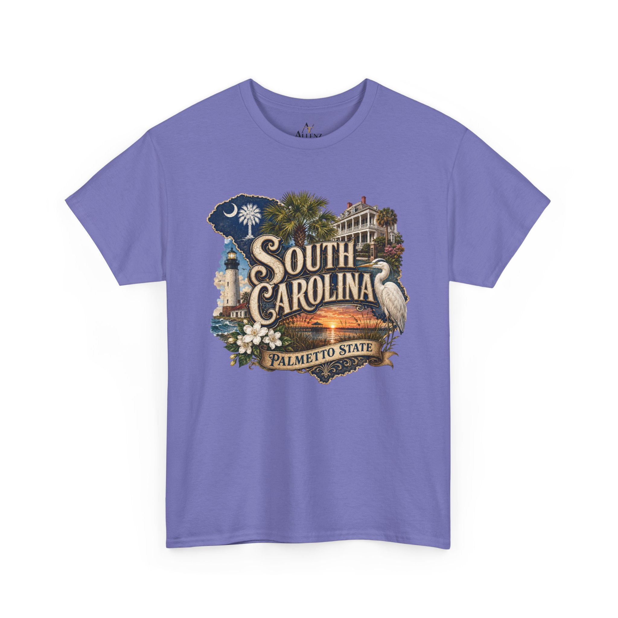Unisex Heavy Cotton Tee🌴 South Carolina – Timeless Beauty of the Palmetto State 🌅🌊