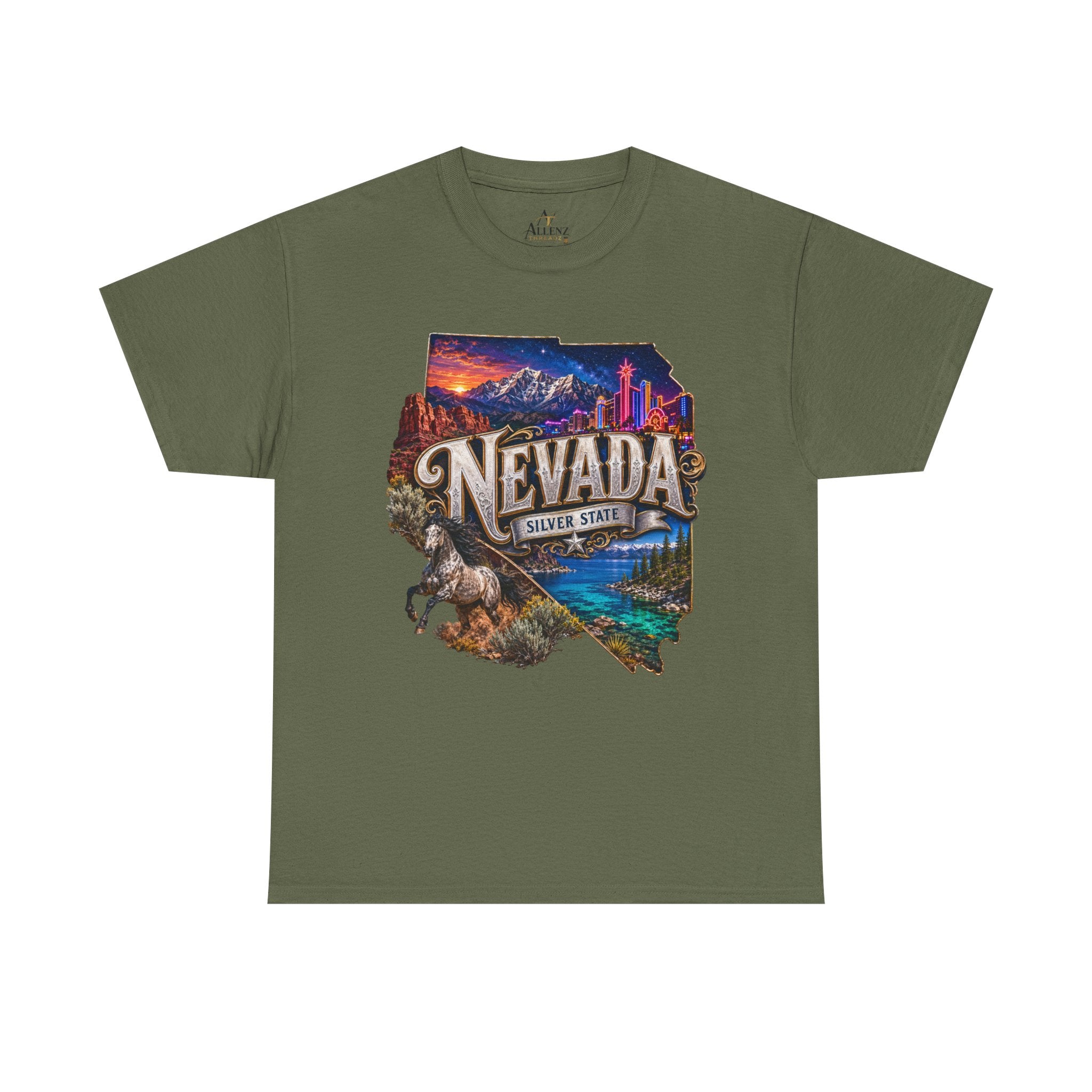 Unisex Heavy Cotton Tee🎰 Nevada – Desert Nights and Silver State Lights 🌵✨