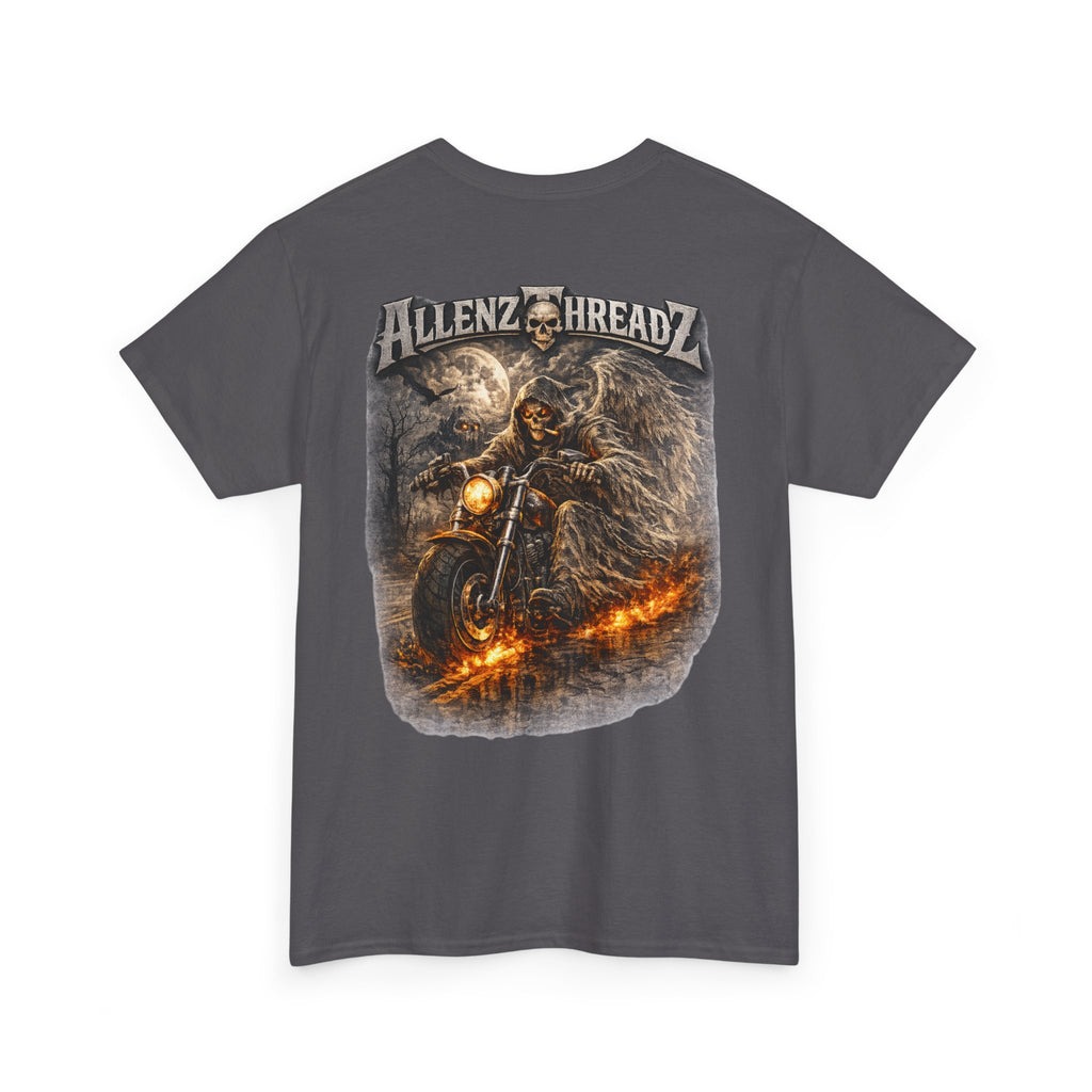 Unisex Heavy Cotton Tee🔥 Allenz Threadz Exclusive – Reaper Rider Tee 🔥
