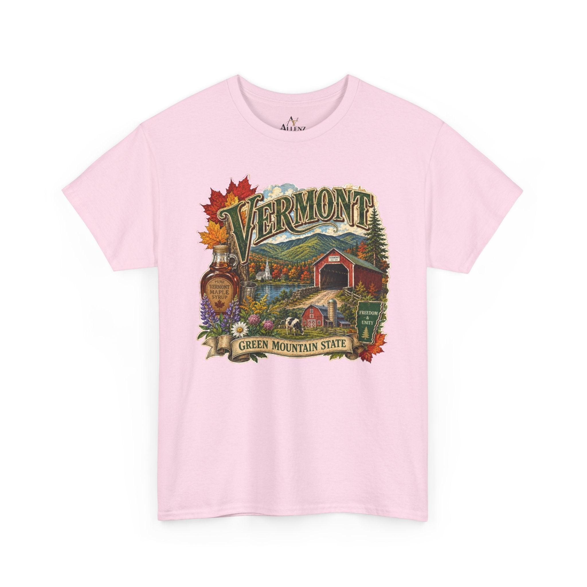 Unisex Heavy Cotton Tee🍁🏔️ Vermont – Beauty of the Green Mountain State 🍁🚜