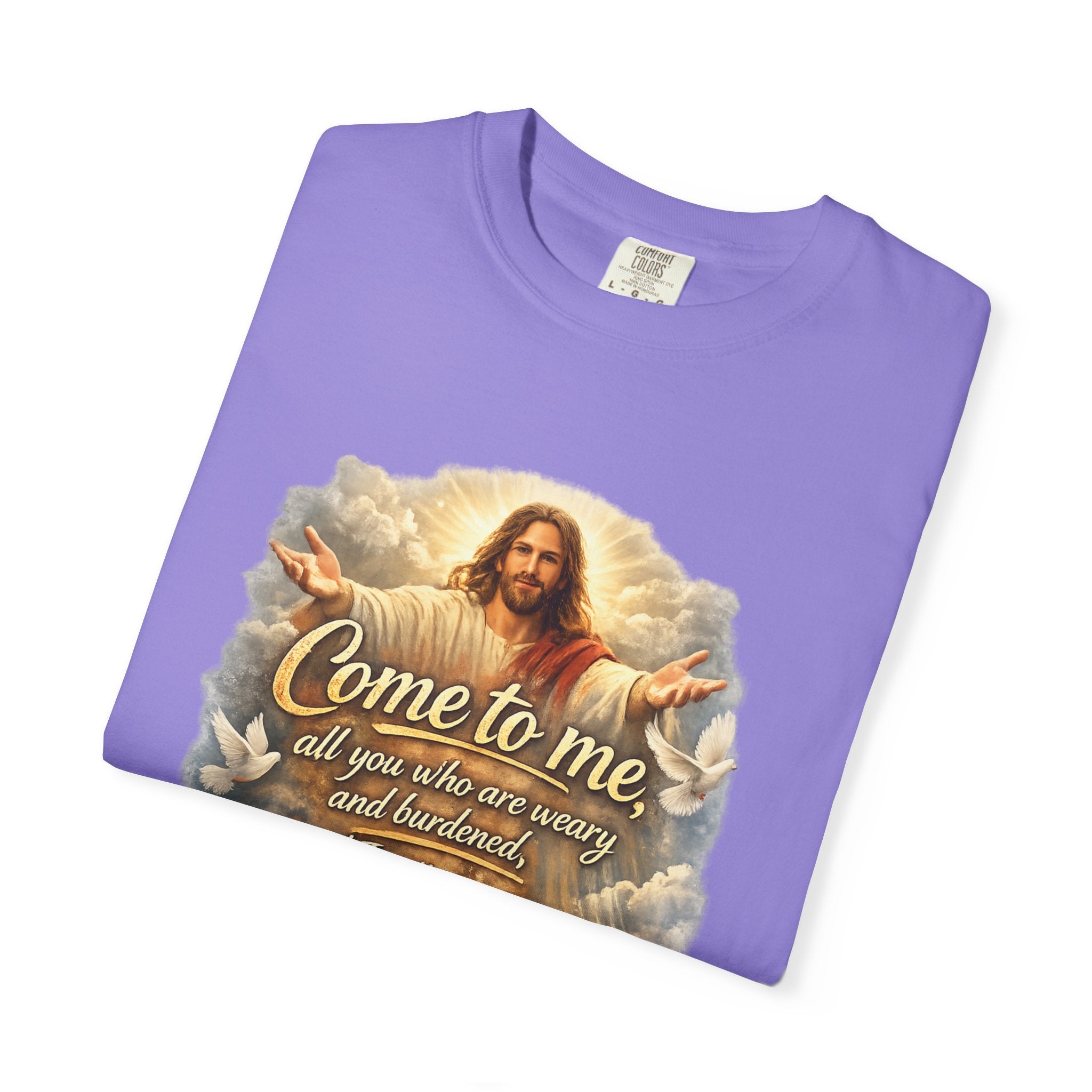 Come to Me Christian T-Shirt — "Come to me... and I will give you REST" Religious Faith Tee