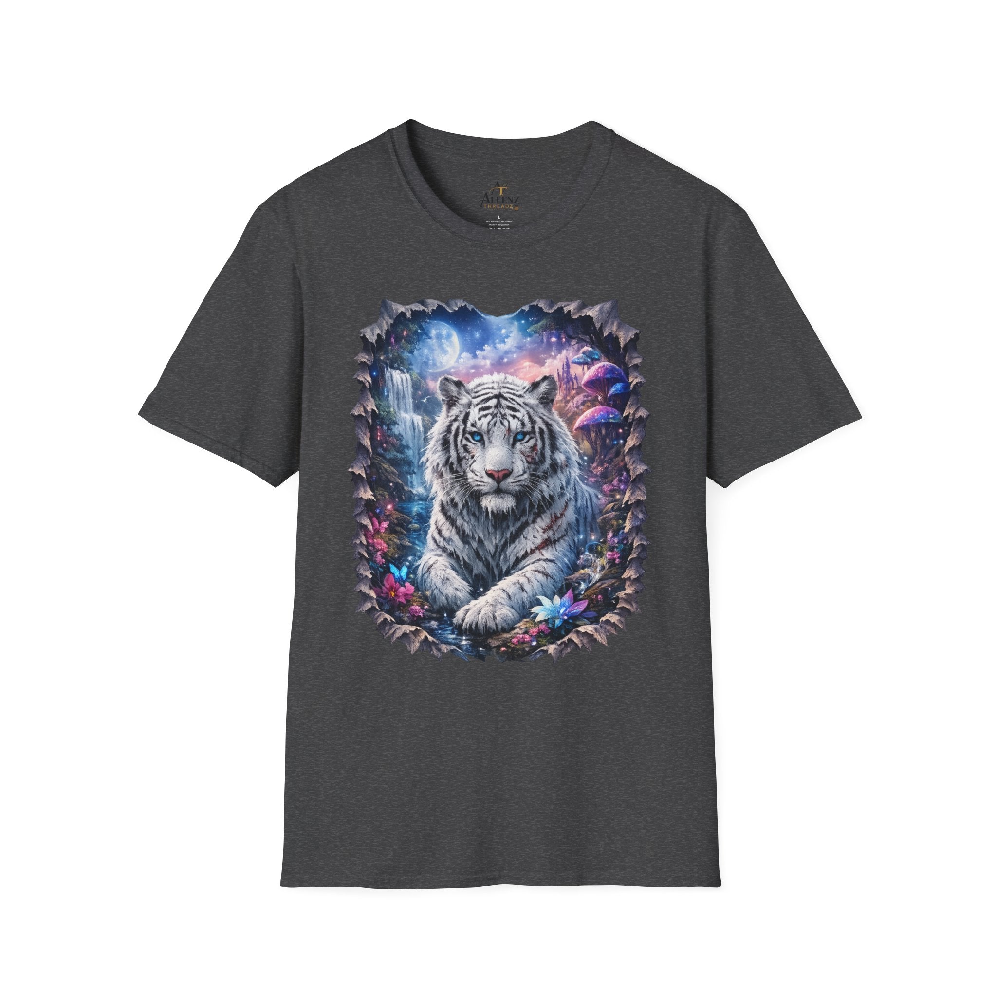 Fantasy white Bengal tiger Unisex Softstyle T-Shirt -