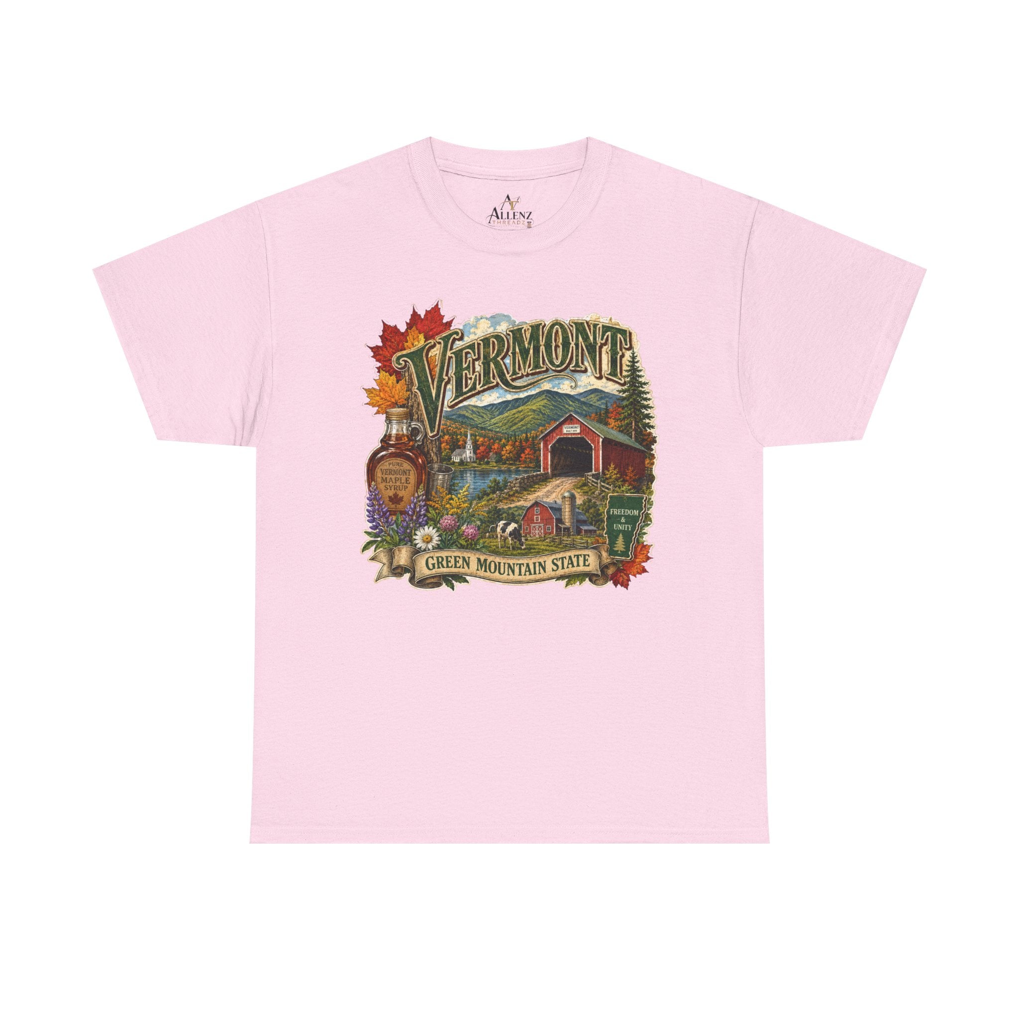 Unisex Heavy Cotton Tee🍁🏔️ Vermont – Beauty of the Green Mountain State 🍁🚜