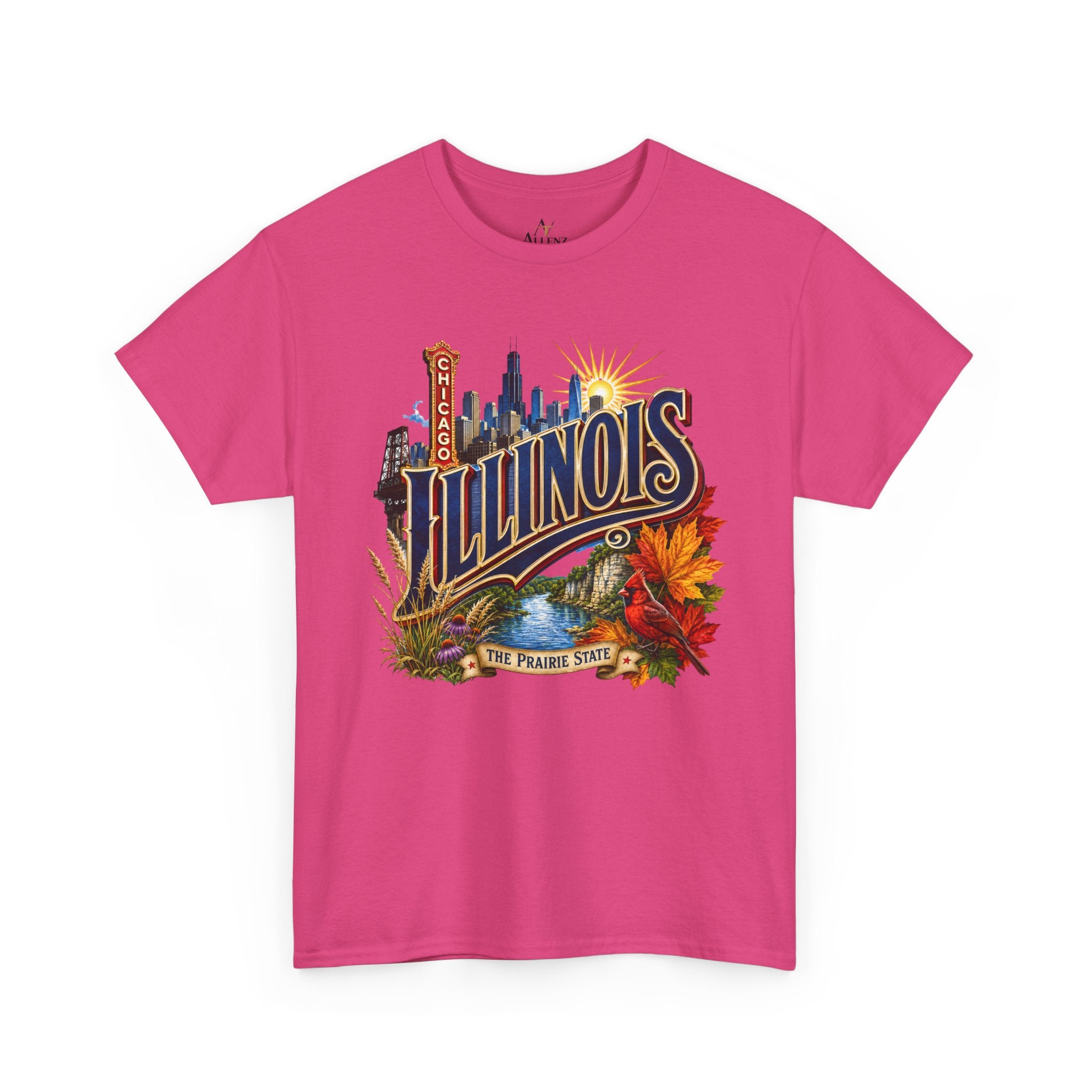 Unisex Heavy Cotton Tee 🌆 Illinois – Big City Energy and Prairie State Pride 🌆