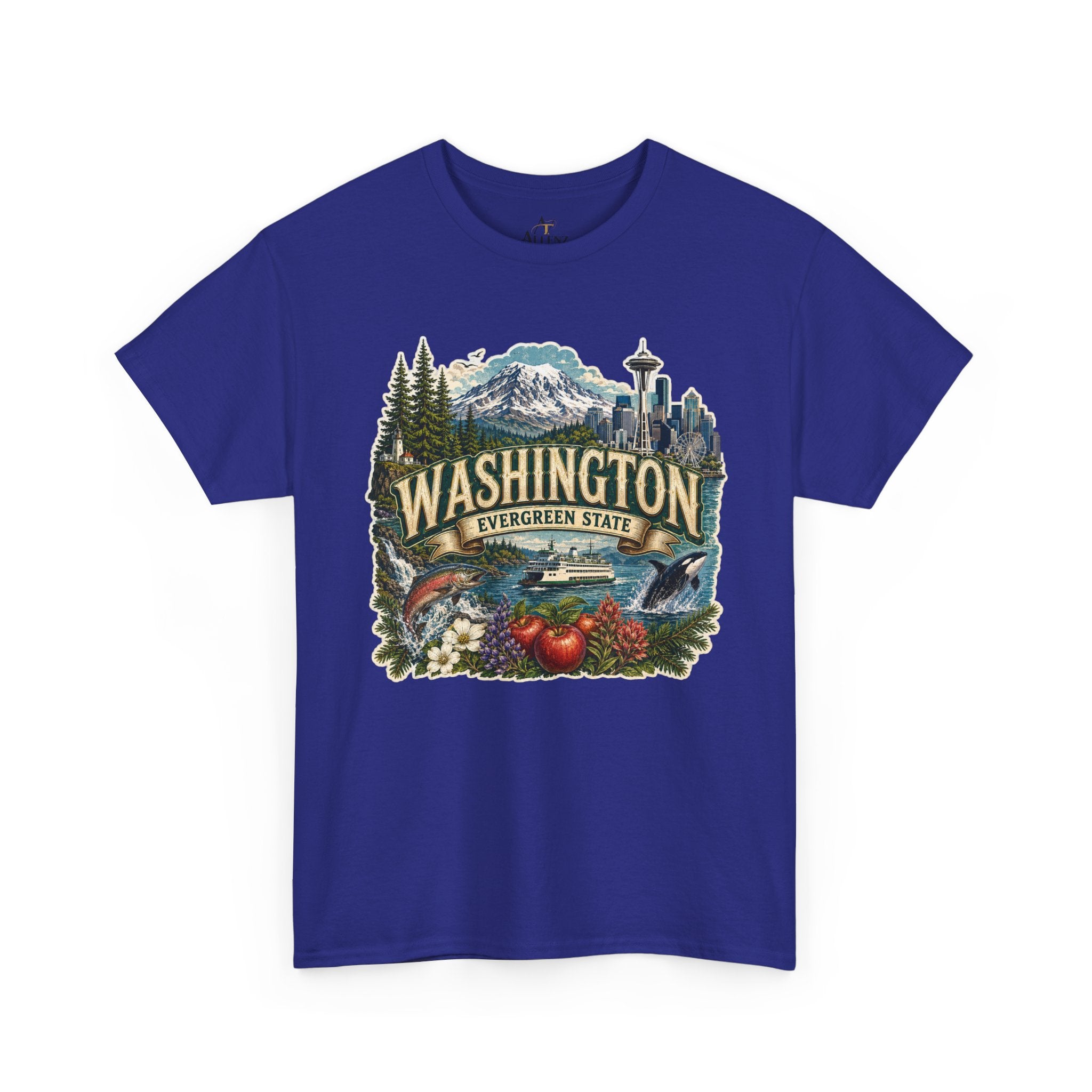 Unisex Heavy Cotton Tee🌲🏔️ Washington – Spirit of the Evergreen State 🚢🐋