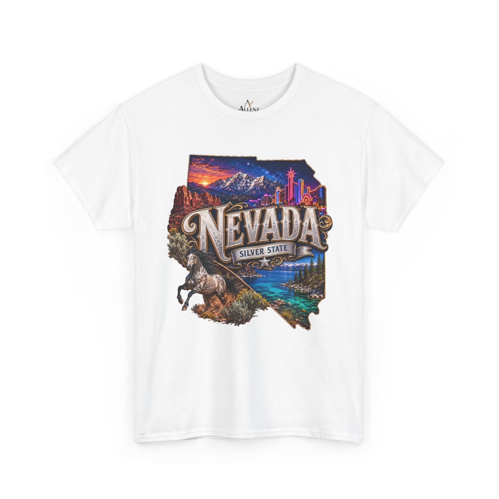 Unisex Heavy Cotton Tee🎰 Nevada – Desert Nights and Silver State Lights 🌵✨