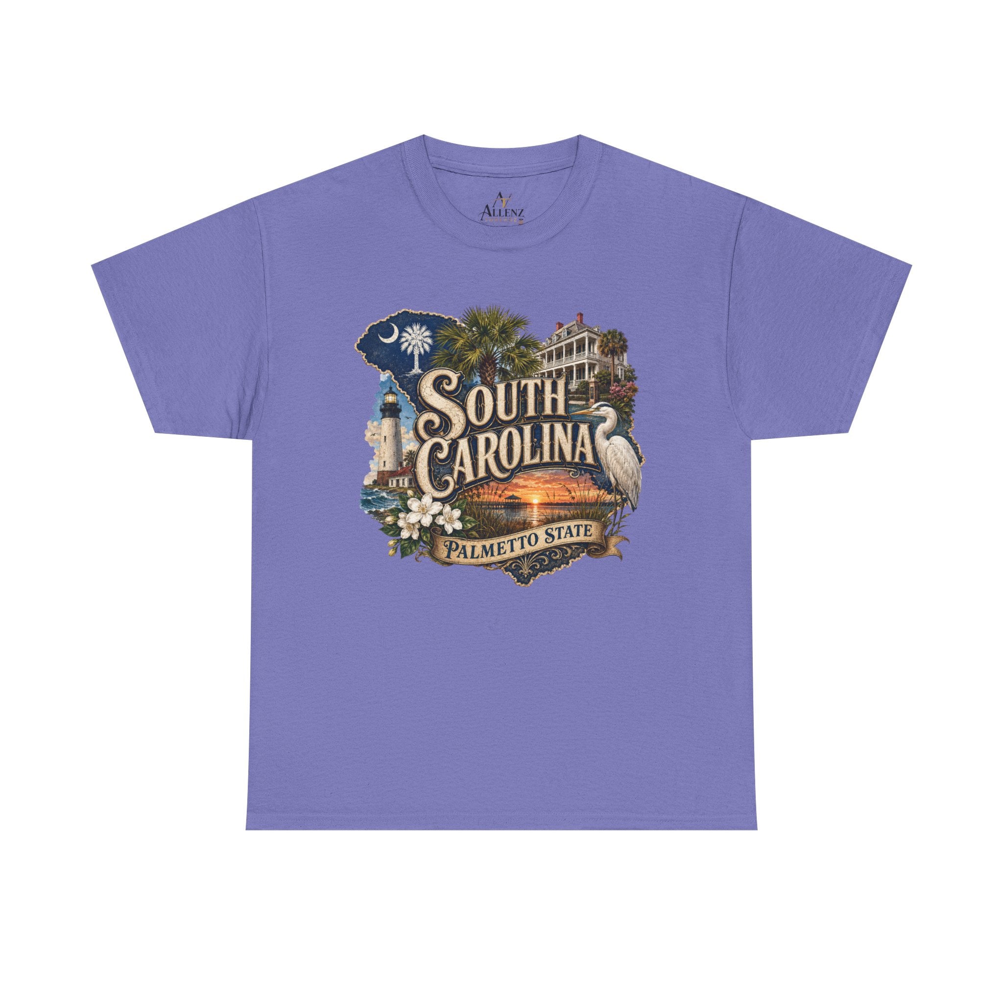 Unisex Heavy Cotton Tee🌴 South Carolina – Timeless Beauty of the Palmetto State 🌅🌊