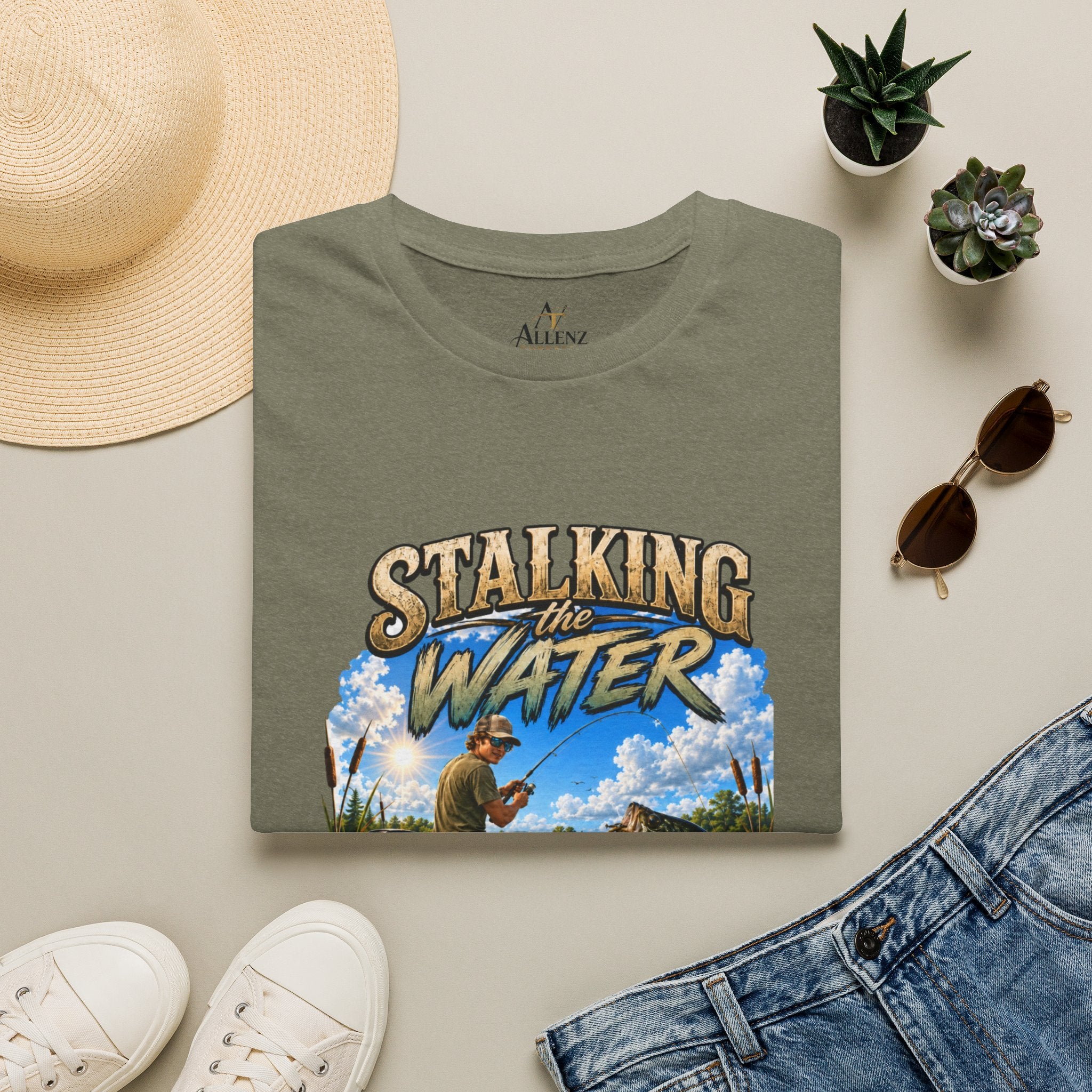 Stalking The Water Fishing Unisex Softstyle T-Shirt