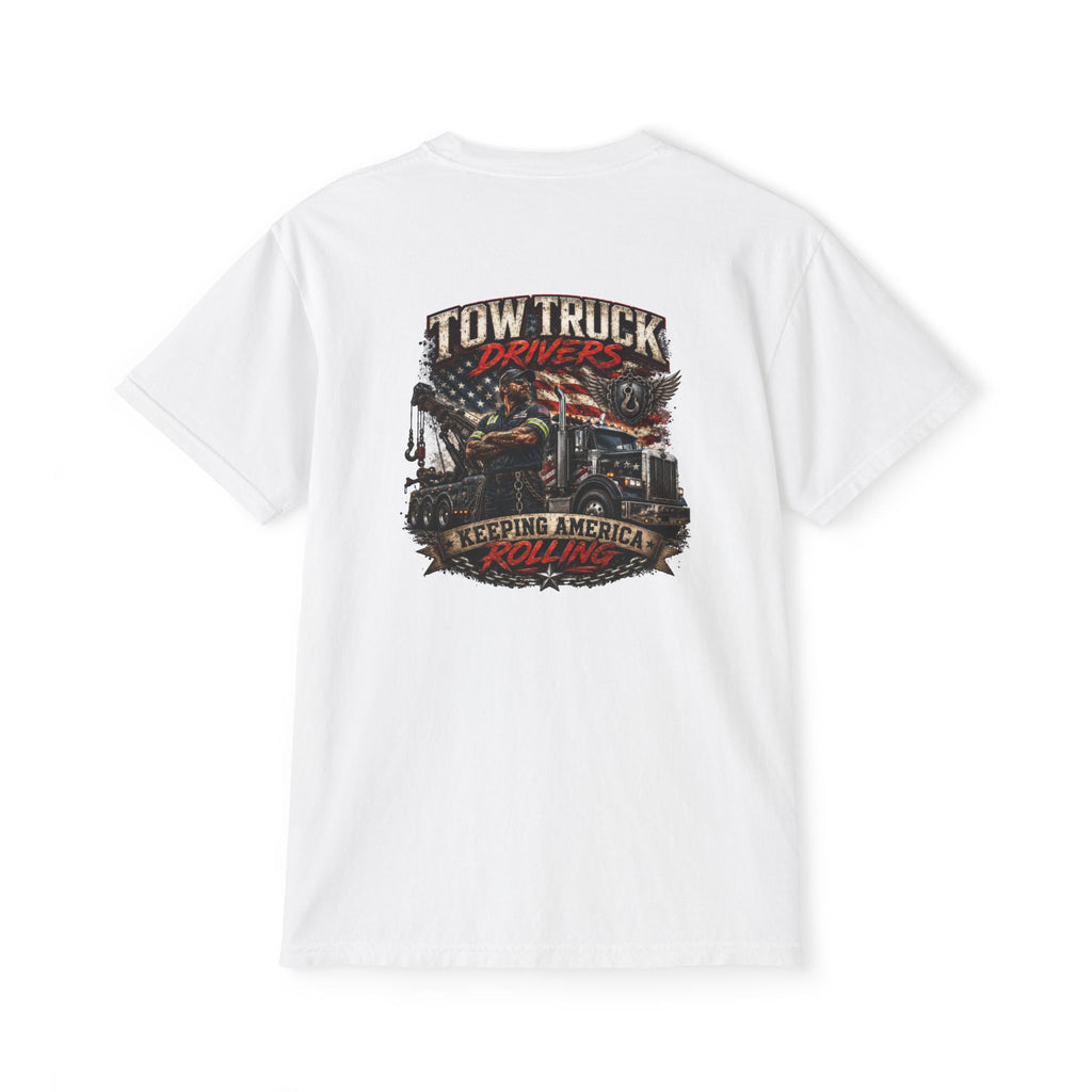 Tow Truck Driver Unisex Garment-Dyed Pocket T-Shirt