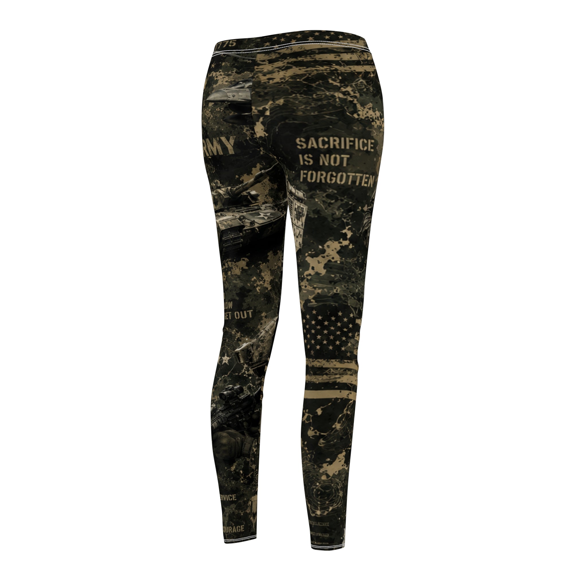 Women's  ARMY Cut and Sew Casual Leggings (AOP)