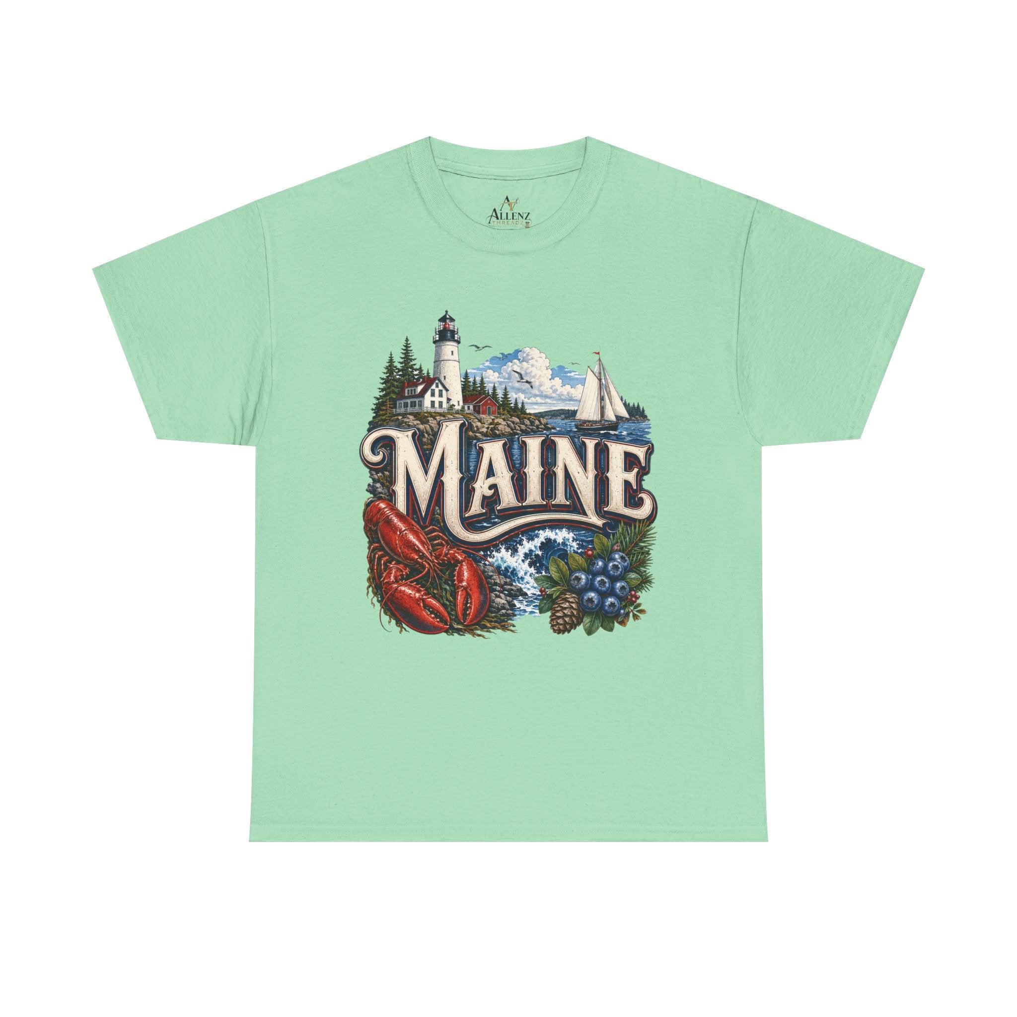 Unisex Heavy Cotton Tee 🦞 Maine – Coastal Beauty and New England Charm 🦞