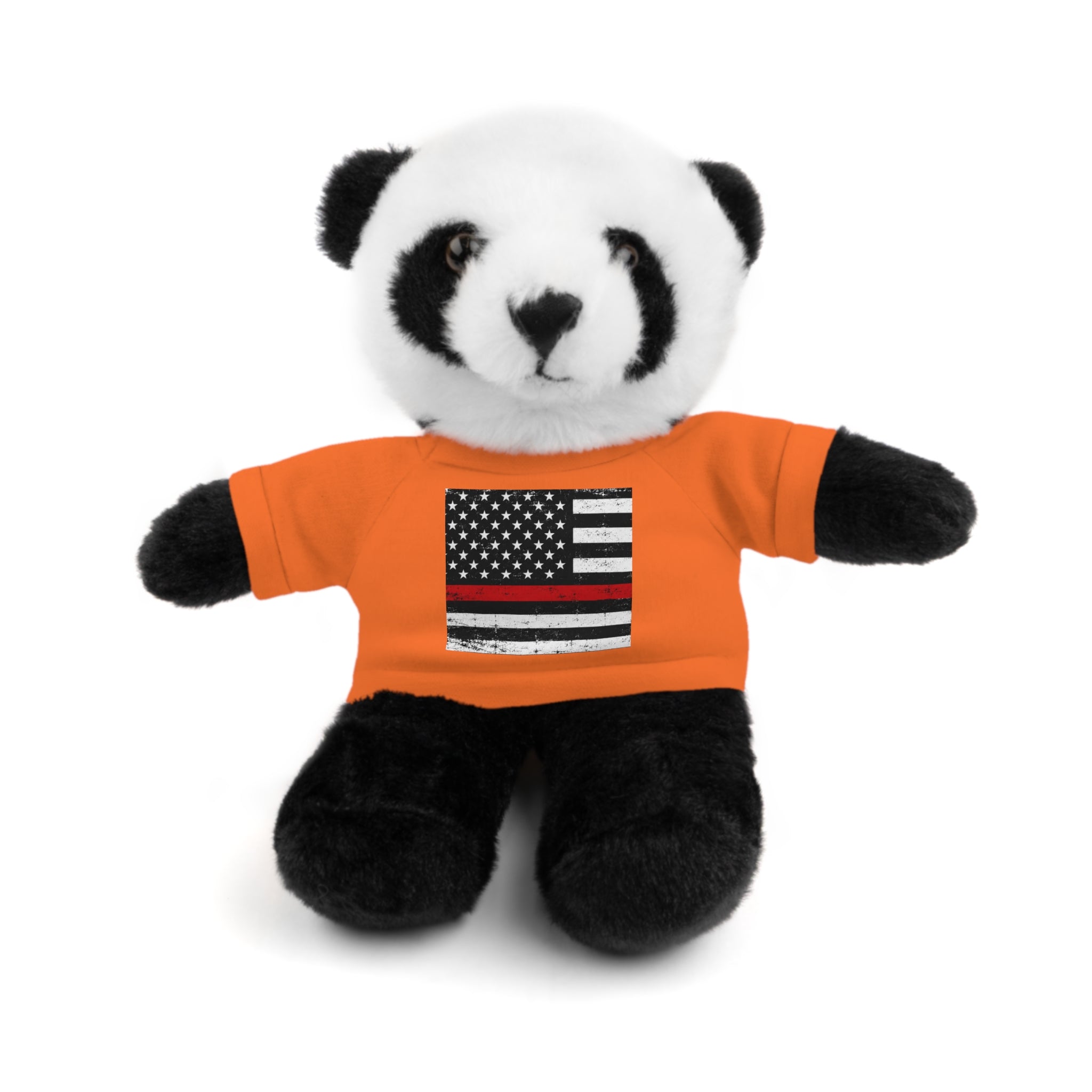 Kids Stuffed Animal with Thin Red line flag Tee