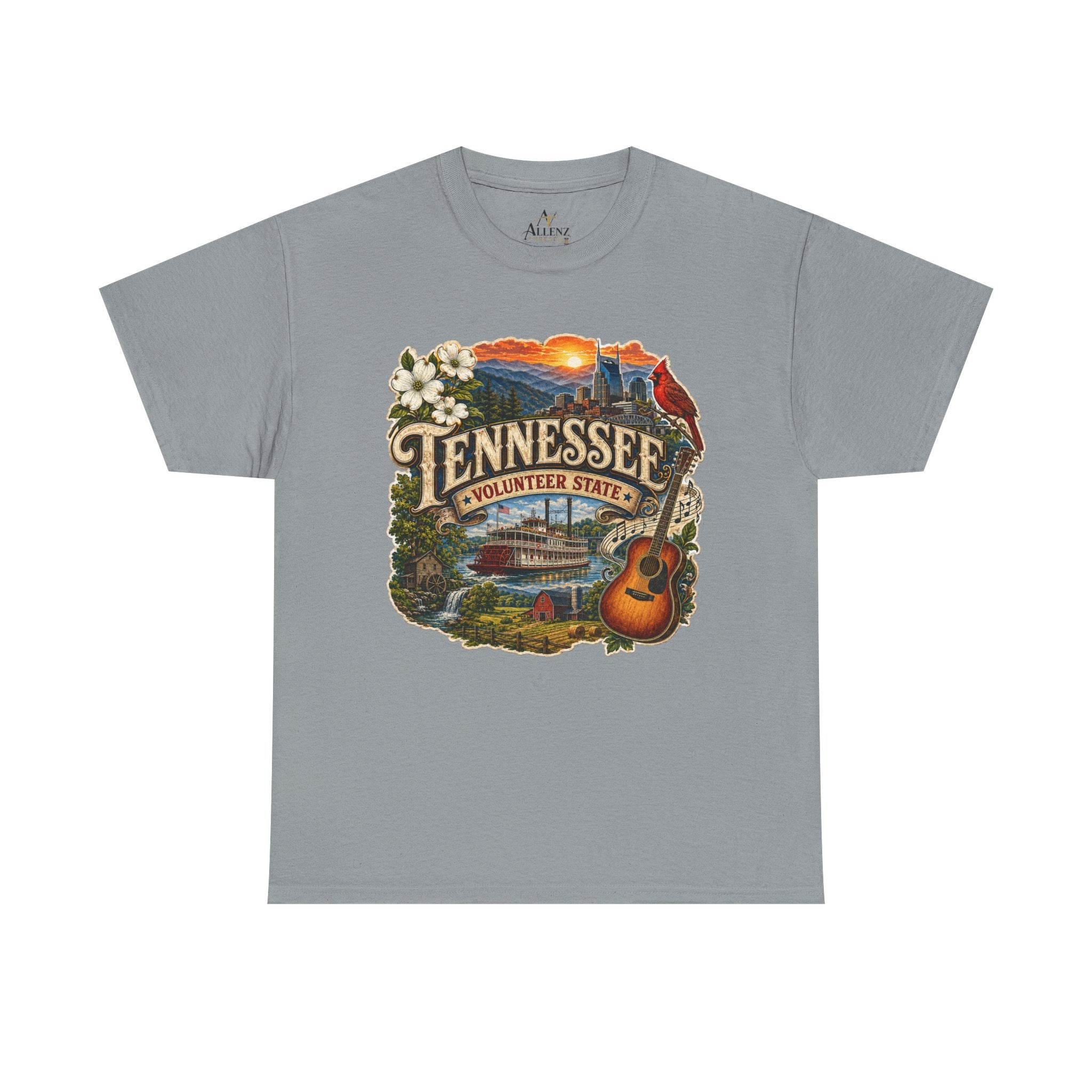 Unisex Heavy Cotton Tee🎸 Tennessee – Heart of the Volunteer State 🌄🎶
