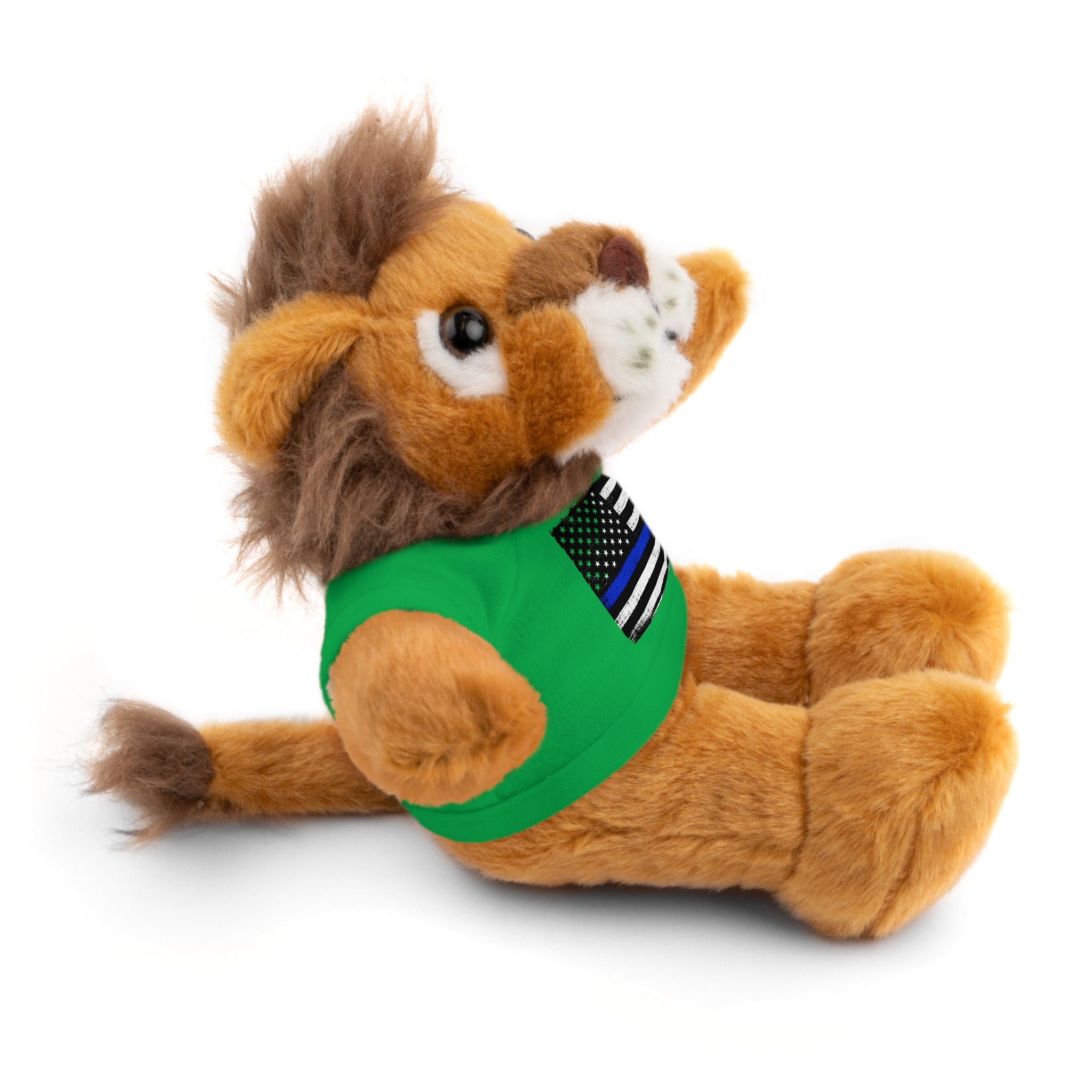 Kids Stuffed Animal with Thin Blue line flag Tee