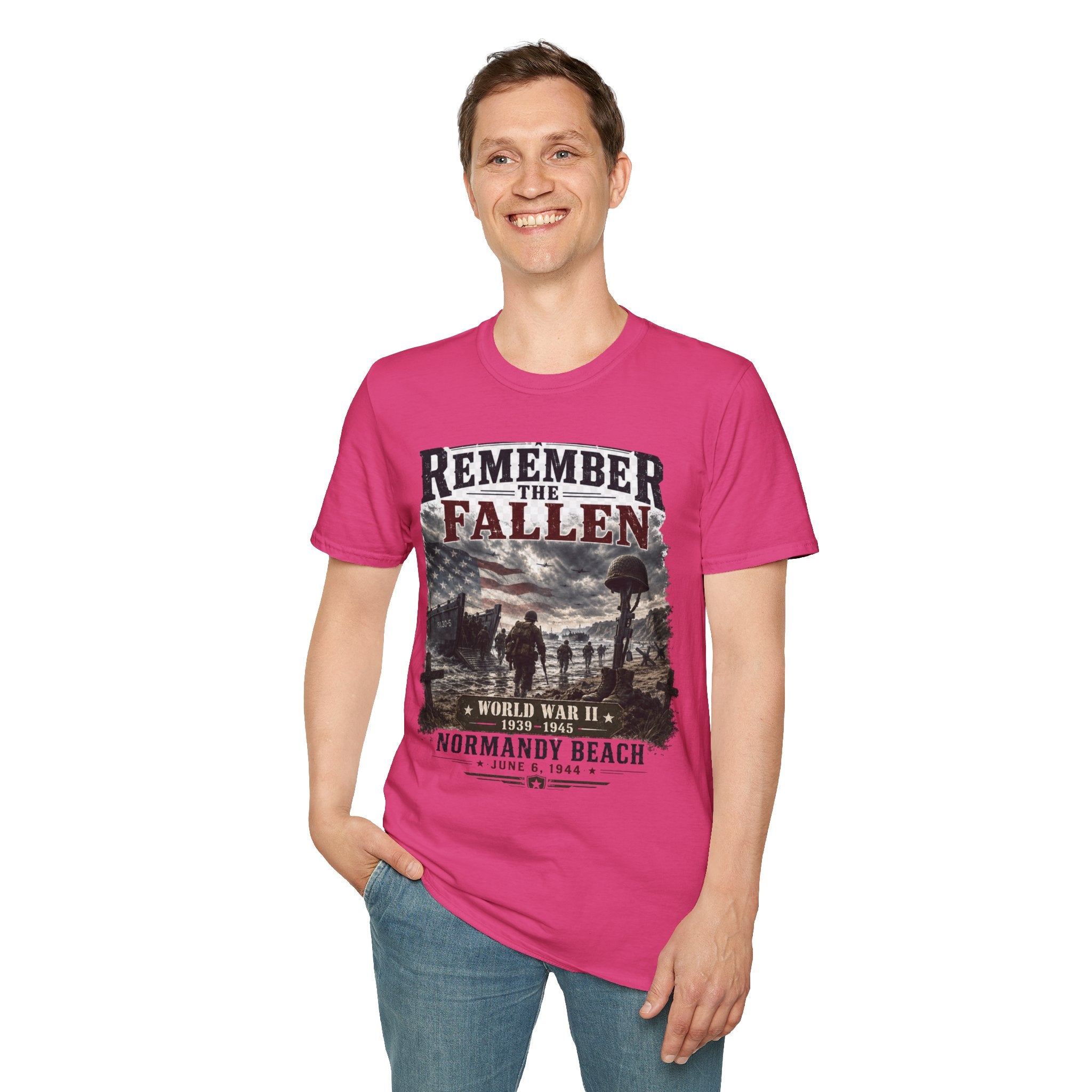 Remember the Fallen T-Shirt — Normandy Beach WWII Memorial Tee