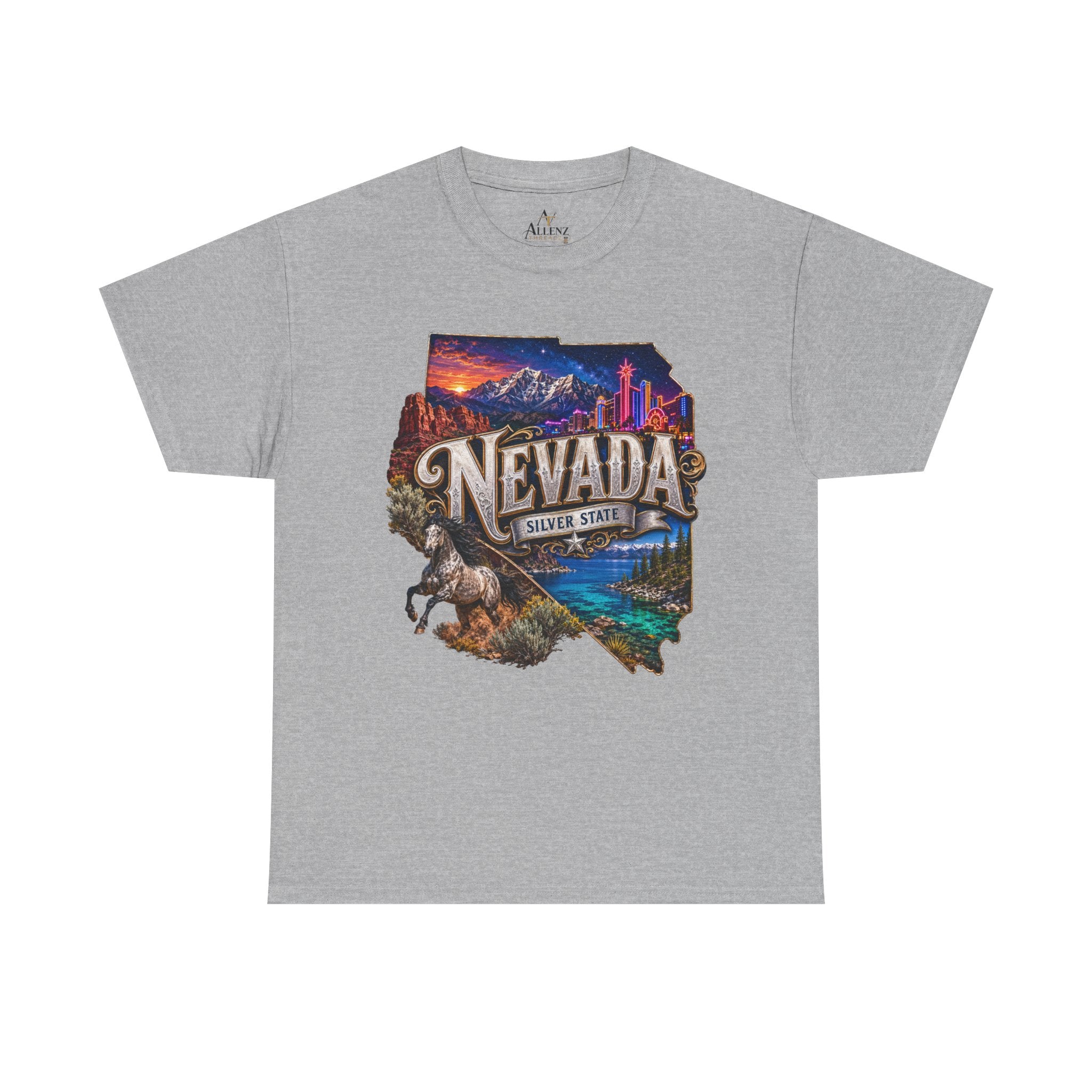 Unisex Heavy Cotton Tee🎰 Nevada – Desert Nights and Silver State Lights 🌵✨