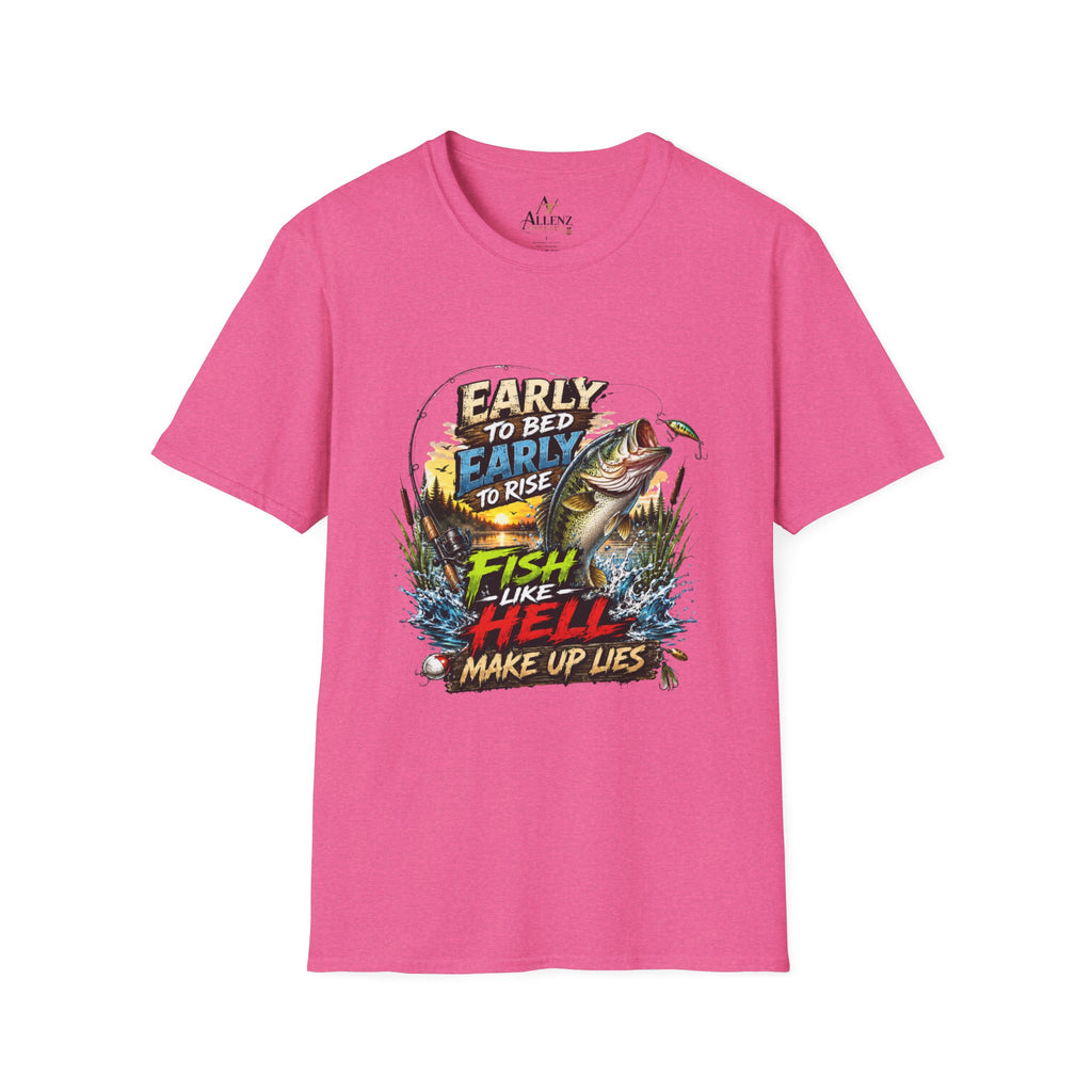 Early To Bed Fishing Unisex Softstyle T-Shirt