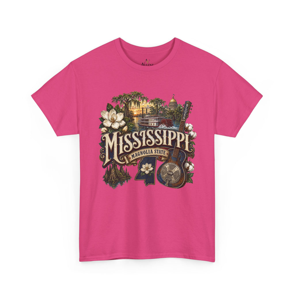 Unisex Heavy Cotton Tee🎸 Mississippi – Southern Soul and Magnolia State Pride 🎸