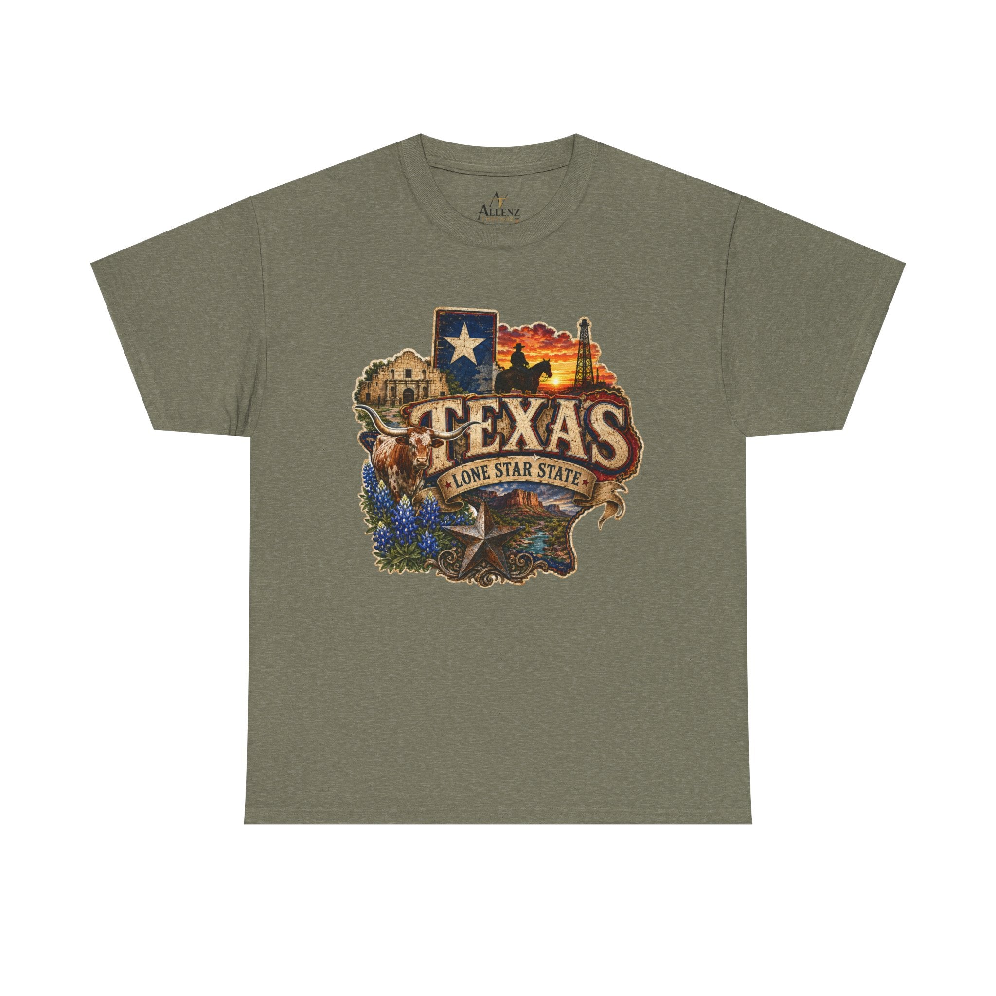 Unisex Heavy Cotton Tee⭐🤠 Texas – Pride of the Lone Star State 🌵🐂