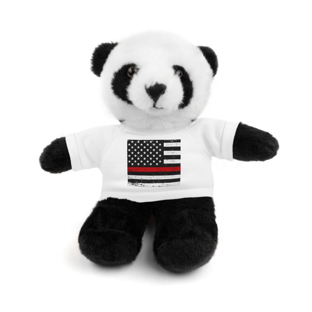 Kids Stuffed Animal with Thin Red line flag Tee