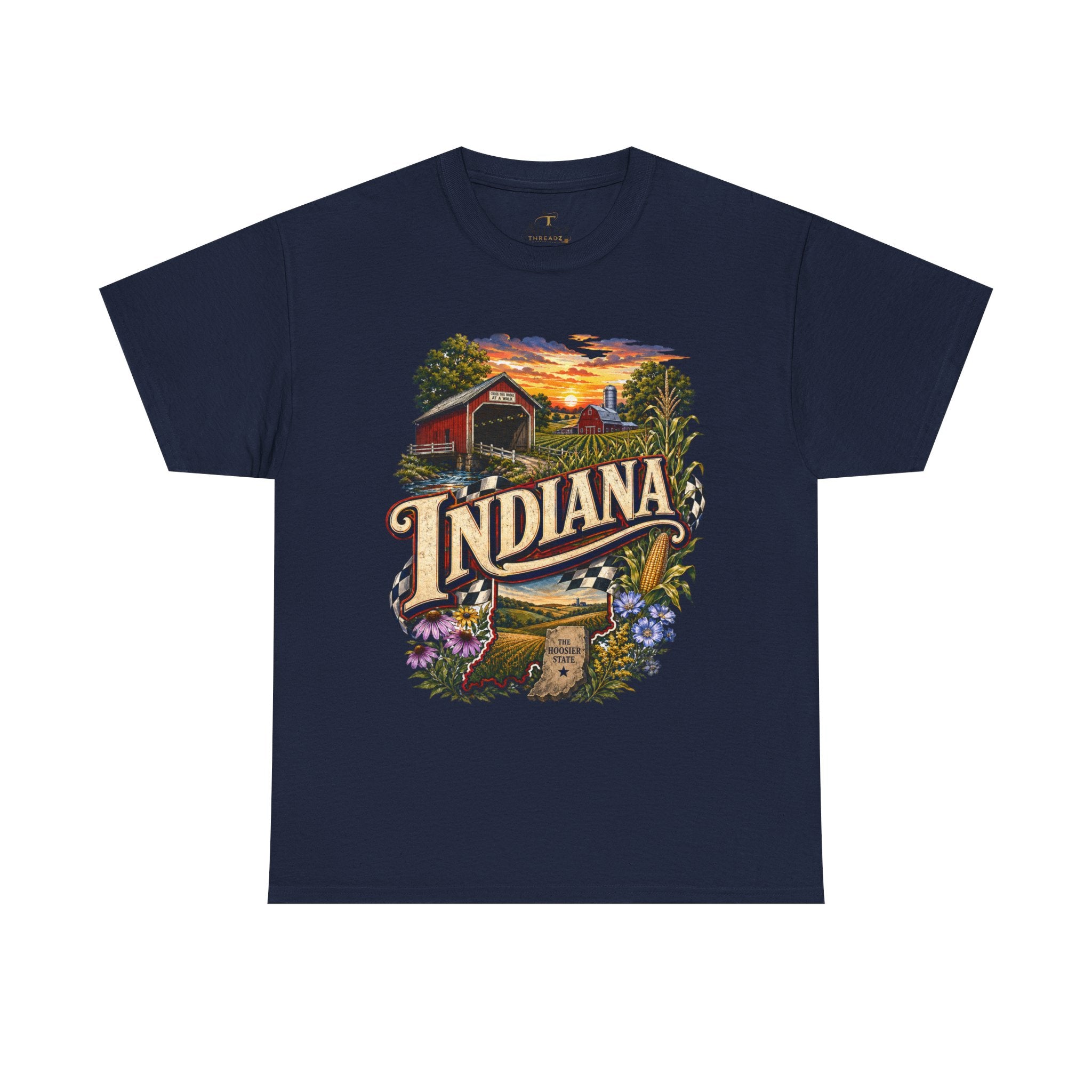 Unisex Heavy Cotton Tee 🌽 Indiana – Heartland Pride and Hoosier Tradition 🌽