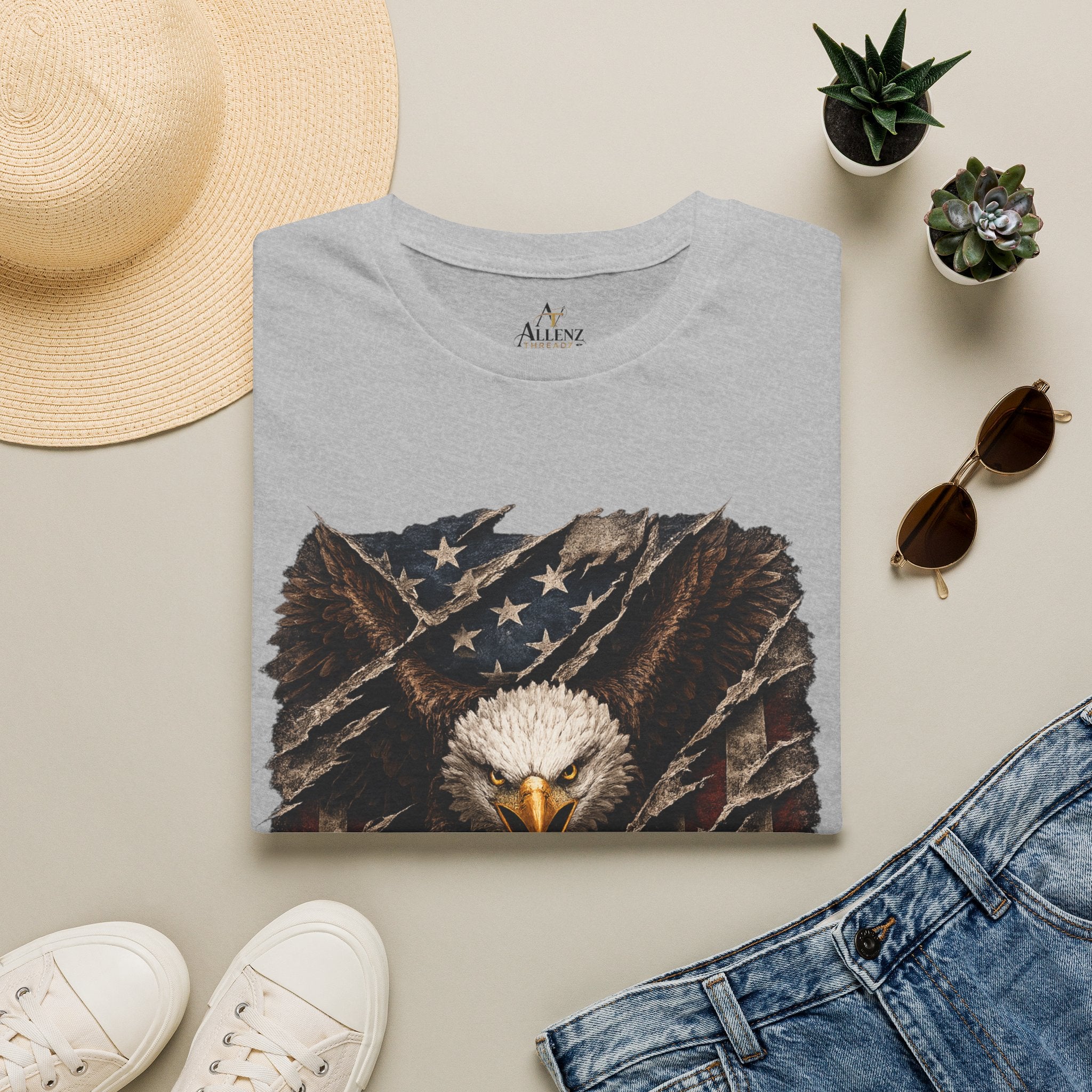 Eagle and Tattered American Flag T-Shirt