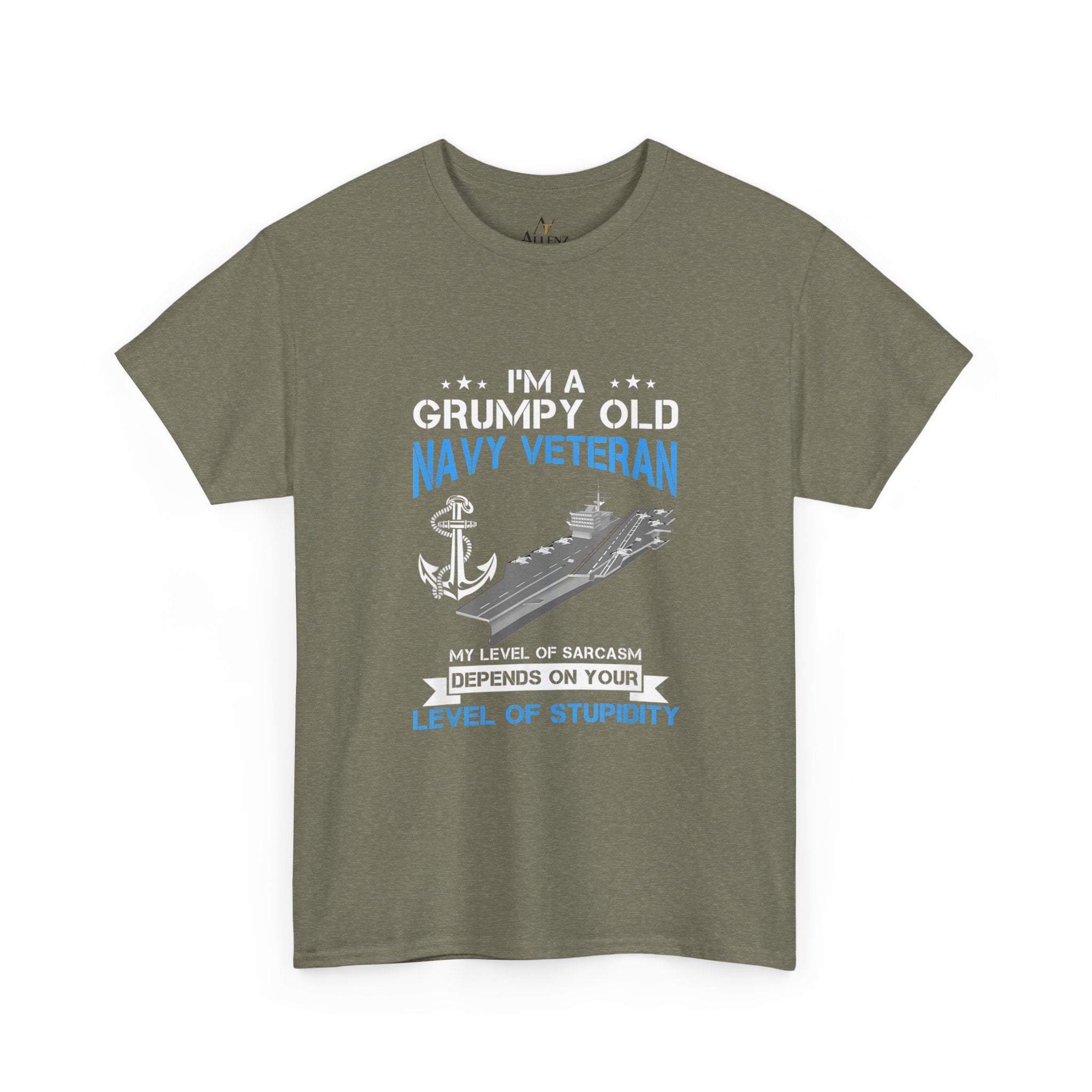 Unisex Heavy Cotton Tee⚓ “I’m A Grumpy Old Navy Veteran” Funny Veteran T-Shirt ⚓