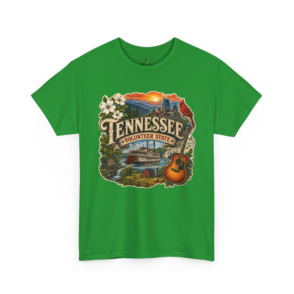 Unisex Heavy Cotton Tee🎸 Tennessee – Heart of the Volunteer State 🌄🎶
