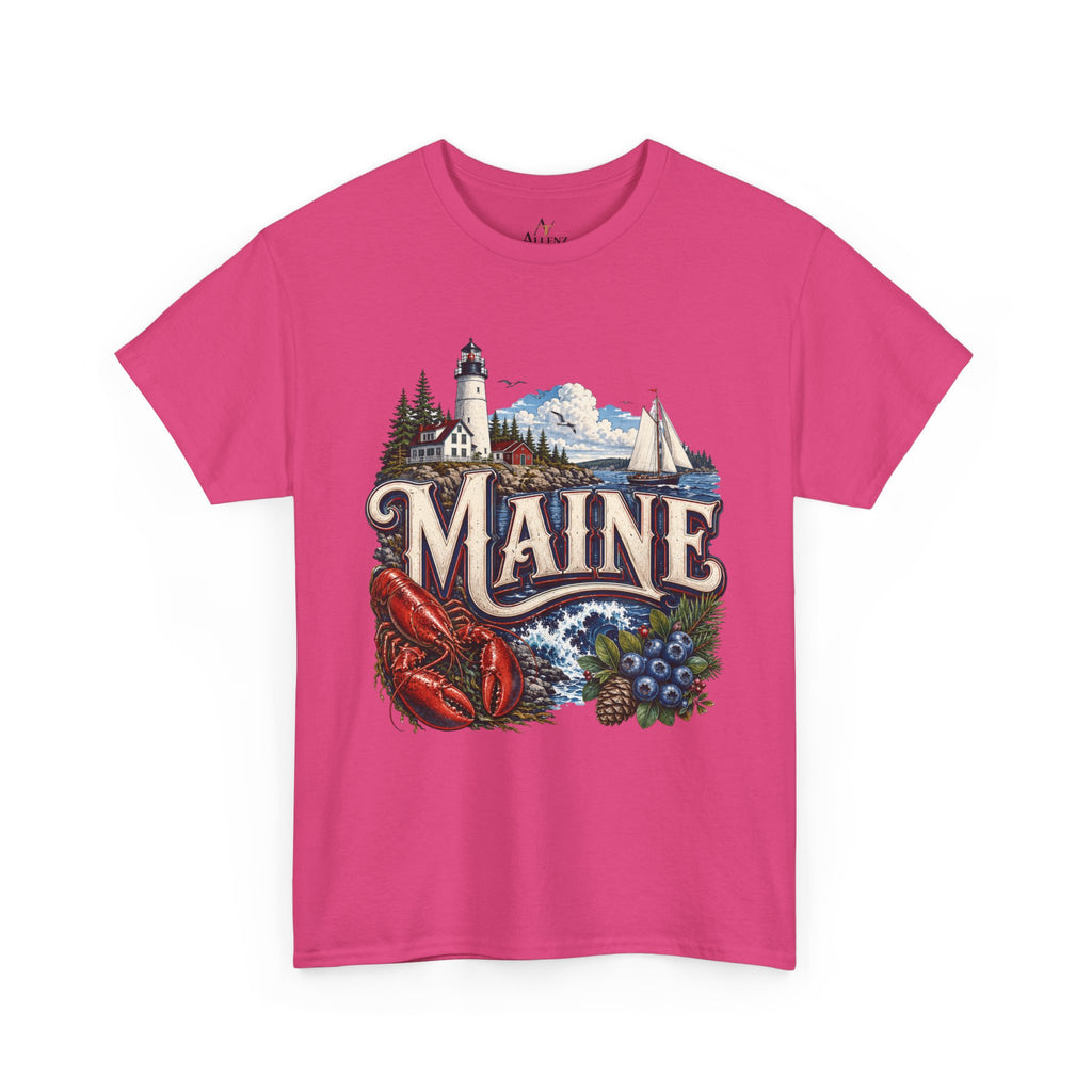 Unisex Heavy Cotton Tee 🦞 Maine – Coastal Beauty and New England Charm 🦞