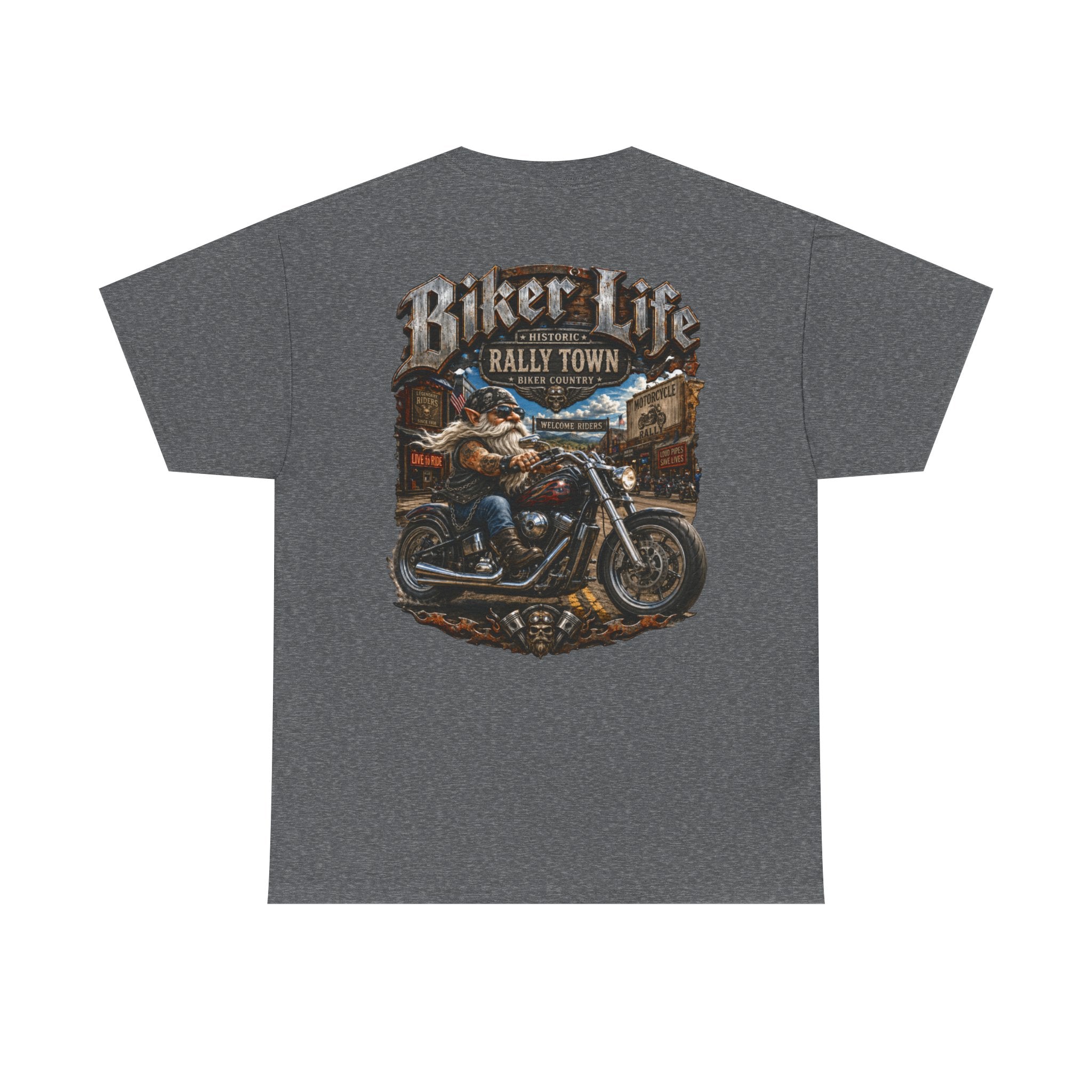 Gnome Biker Life Unisex Heavy Cotton Tee