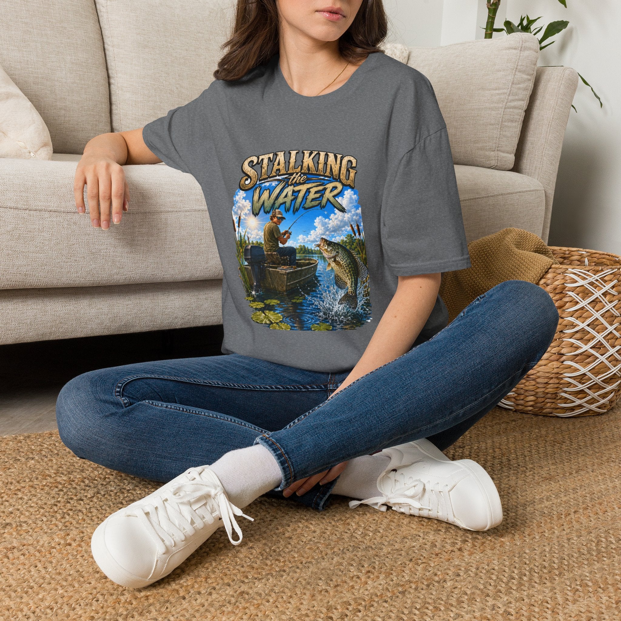 Stalking The Water Fishing Unisex Softstyle T-Shirt