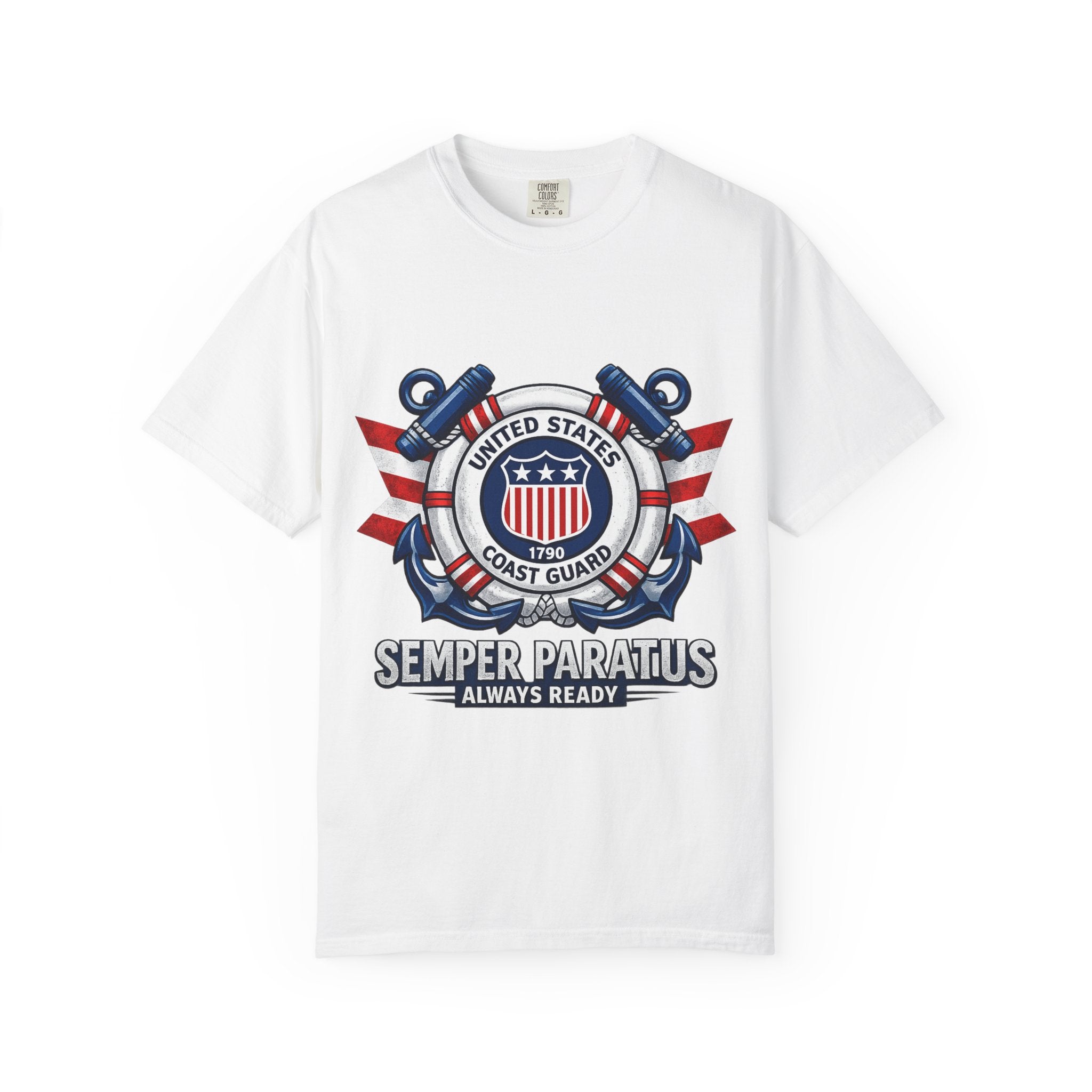 US Coast Guard “Semper Paratus” Emblem T-Shirt — Always Ready Patriotic Tee
