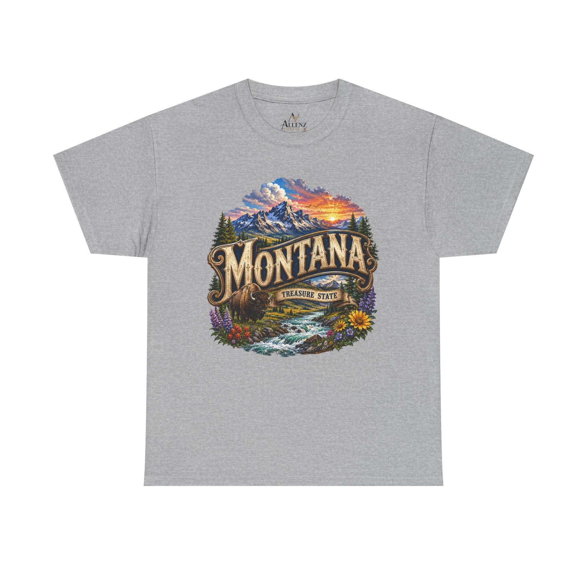 Unisex Heavy Cotton Tee🏔️ Montana – Big Sky Beauty and Wild Frontier Spirit 🏔️