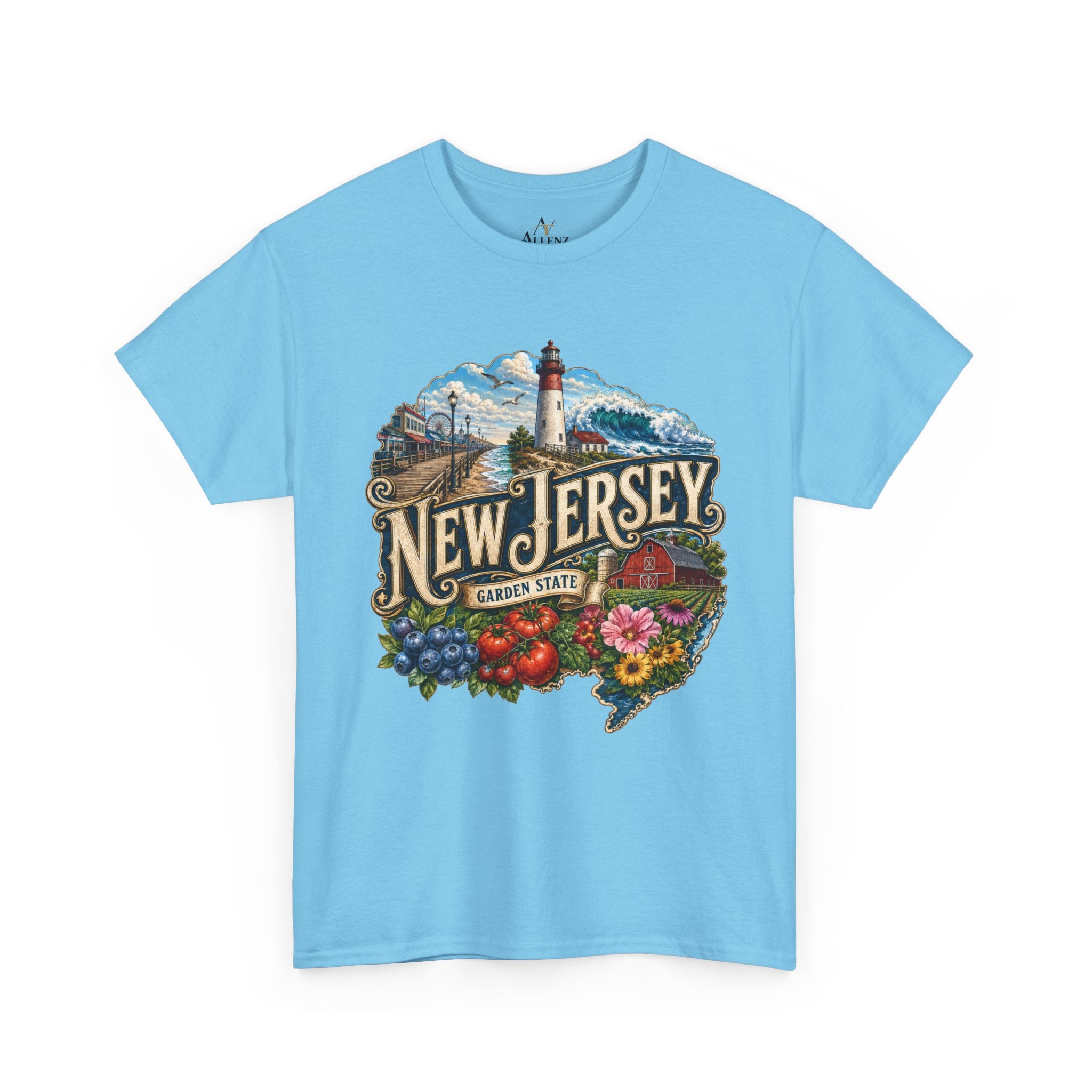 Unisex Heavy Cotton Tee🌊 New Jersey – Coastal Charm and Garden State Pride 🍅🫐
