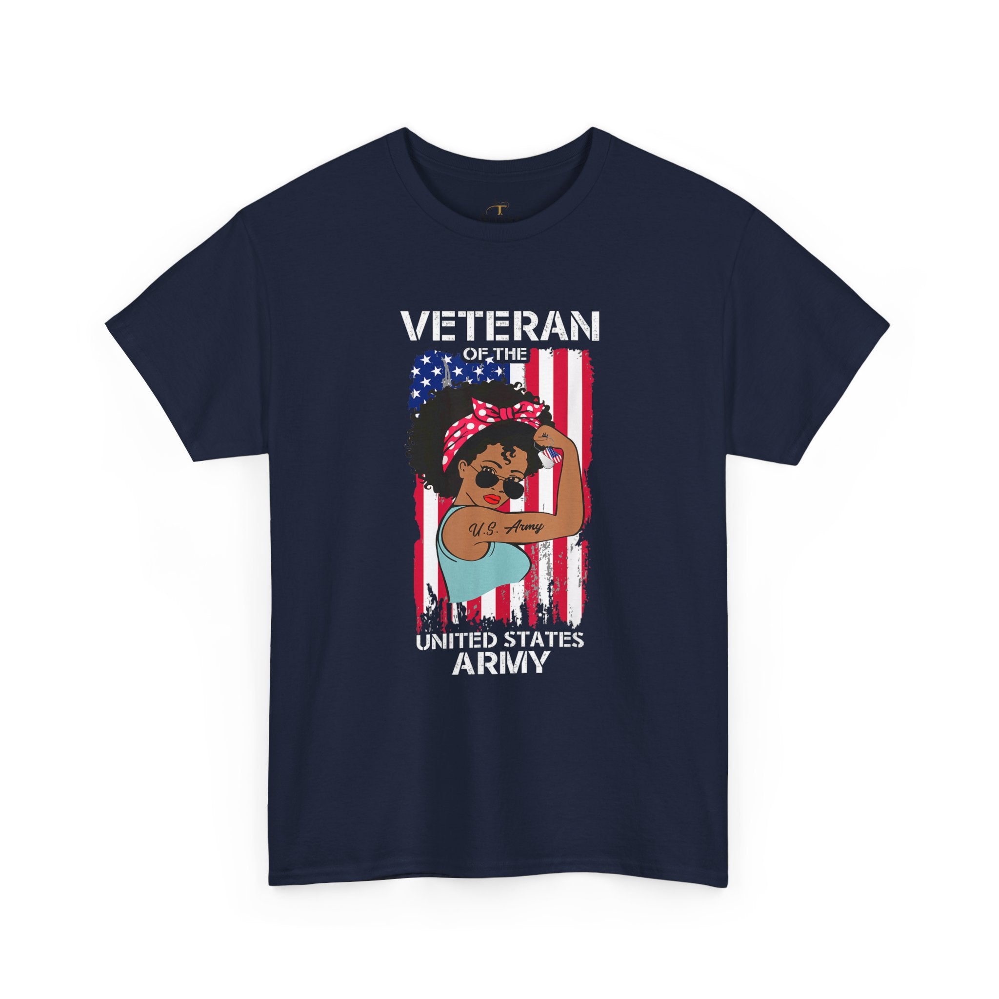 Unisex Heavy Cotton Tee✨ Melanin Army Veteran T-Shirt – Strong, Proud and Fearless ✨
