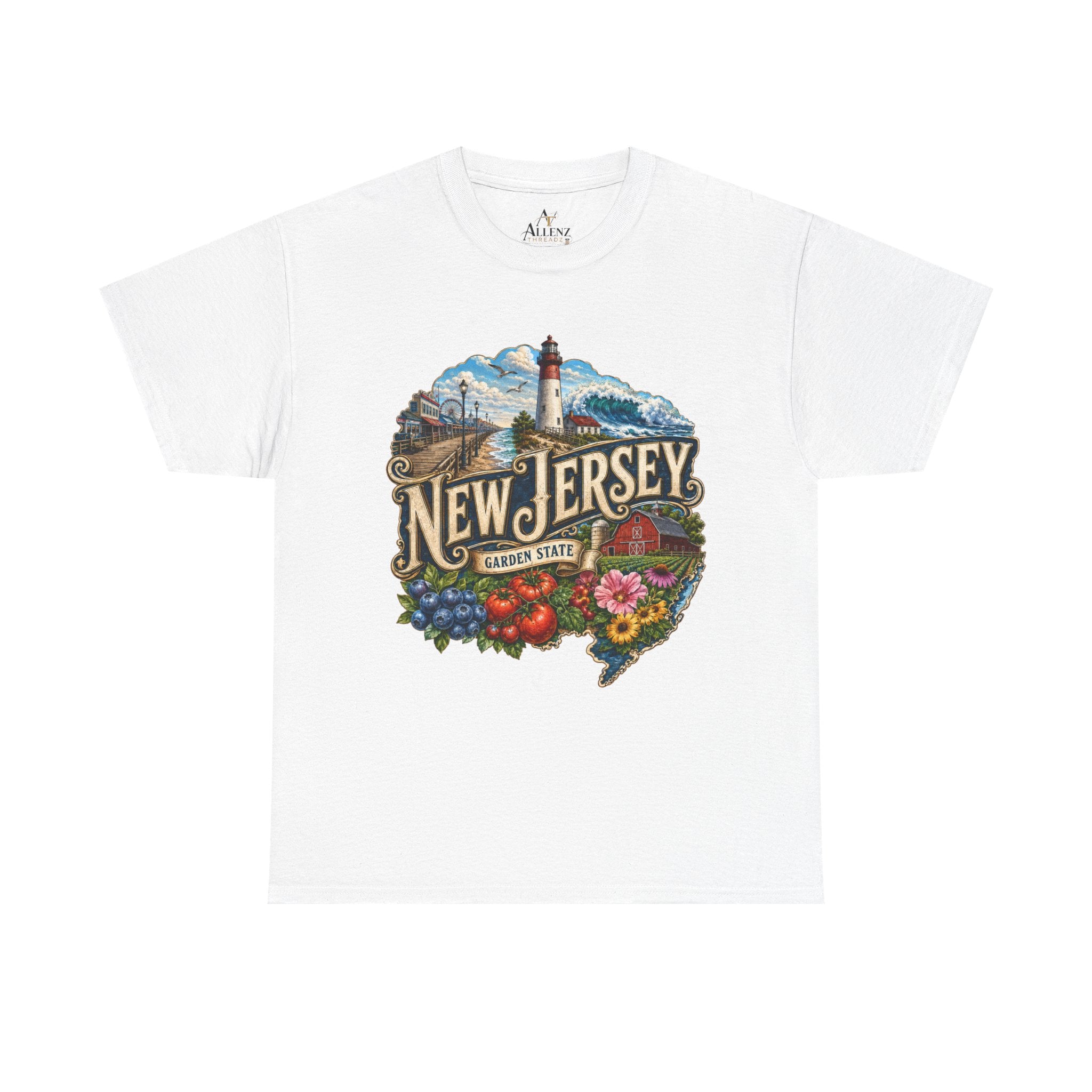 Unisex Heavy Cotton Tee🌊 New Jersey – Coastal Charm and Garden State Pride 🍅🫐