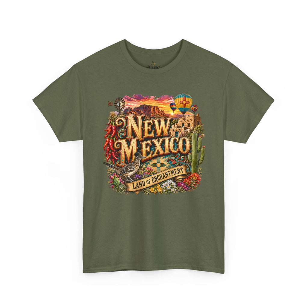 Unisex Heavy Cotton Tee🌵 New Mexico – Land of Enchantment Desert Spirit 🌄🎈