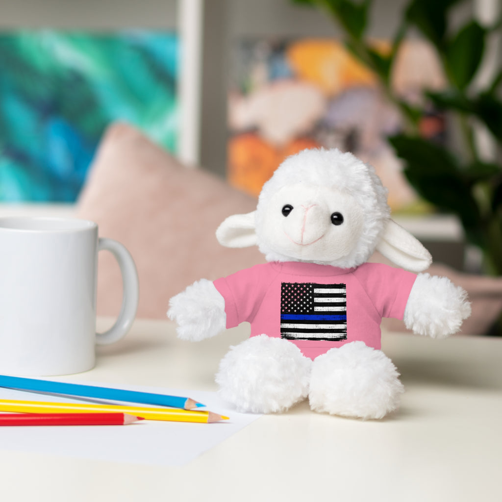 Kids Stuffed Animal with Thin Blue line flag Tee