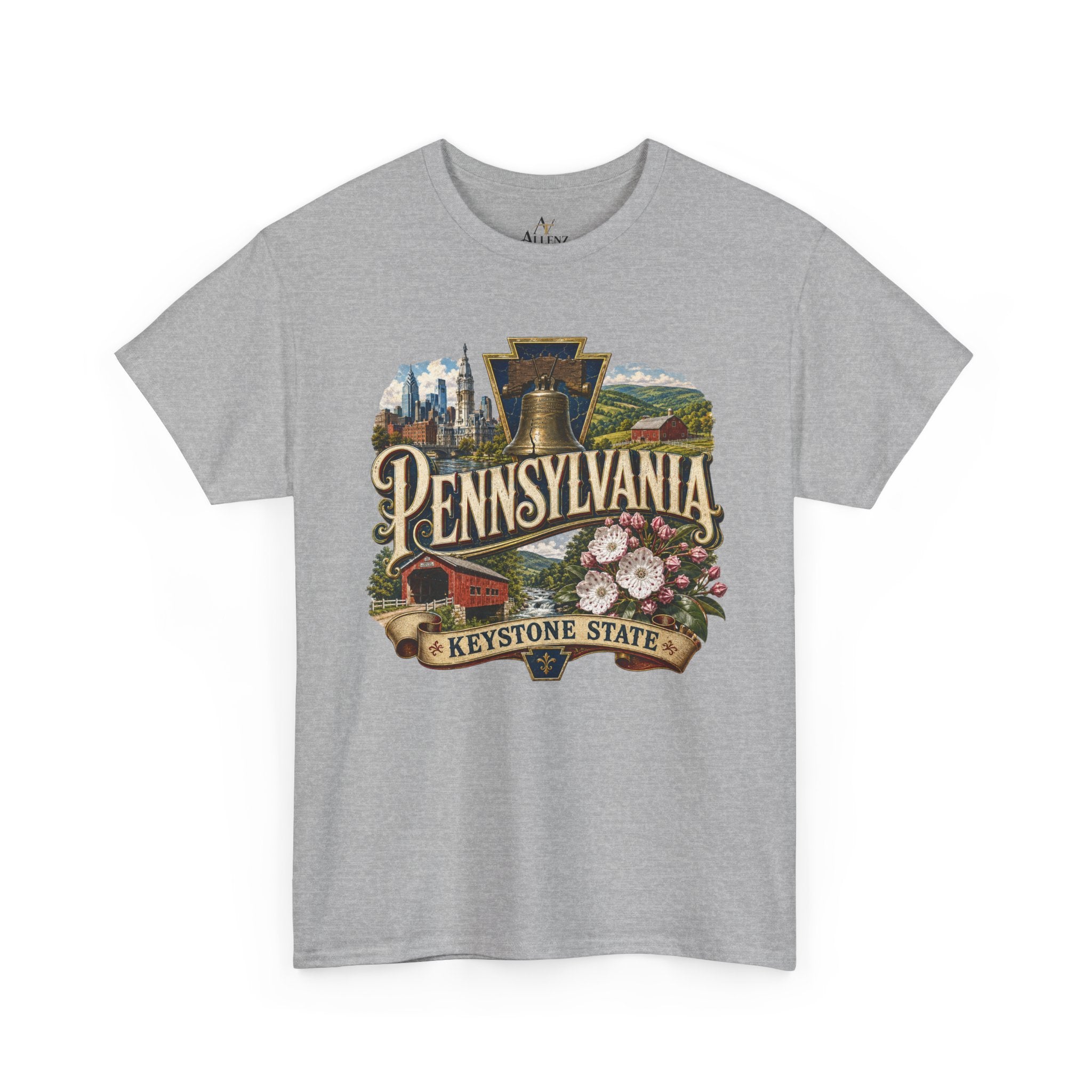Unisex Heavy Cotton Tee🛎️ Pennsylvania – Pride of the Keystone State 🌄