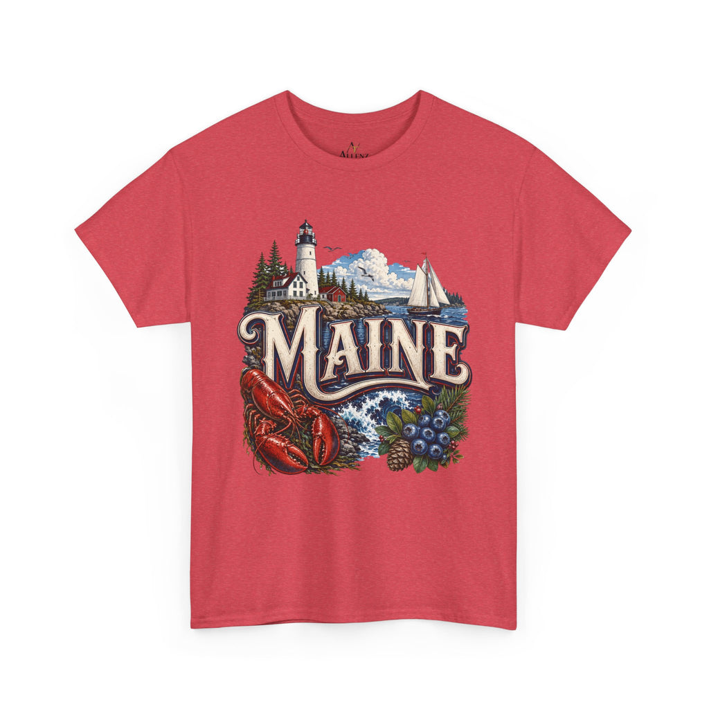 Unisex Heavy Cotton Tee 🦞 Maine – Coastal Beauty and New England Charm 🦞