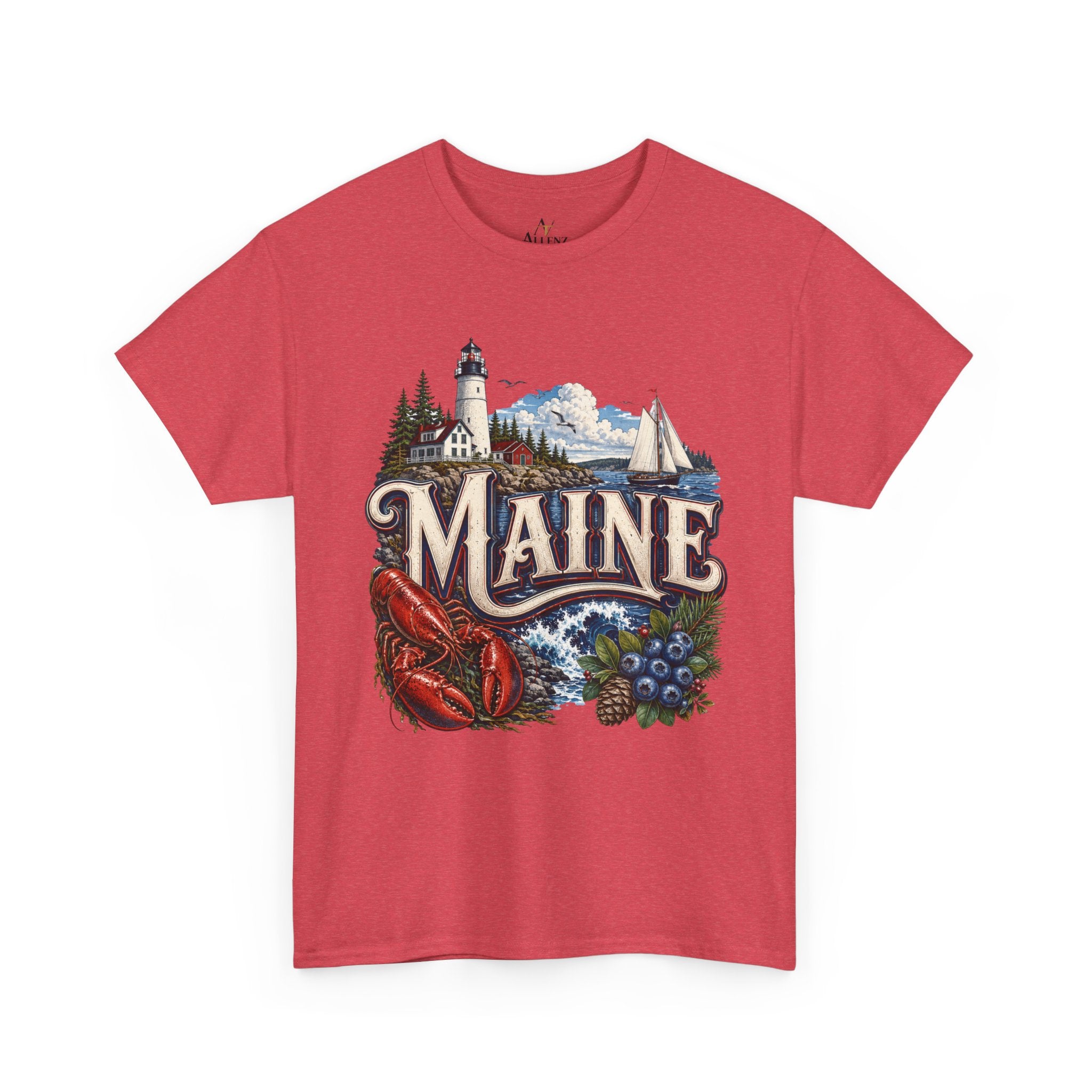 Unisex Heavy Cotton Tee 🦞 Maine – Coastal Beauty and New England Charm 🦞