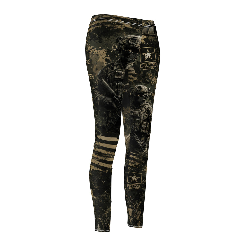 Women's  ARMY Cut and Sew Casual Leggings (AOP)