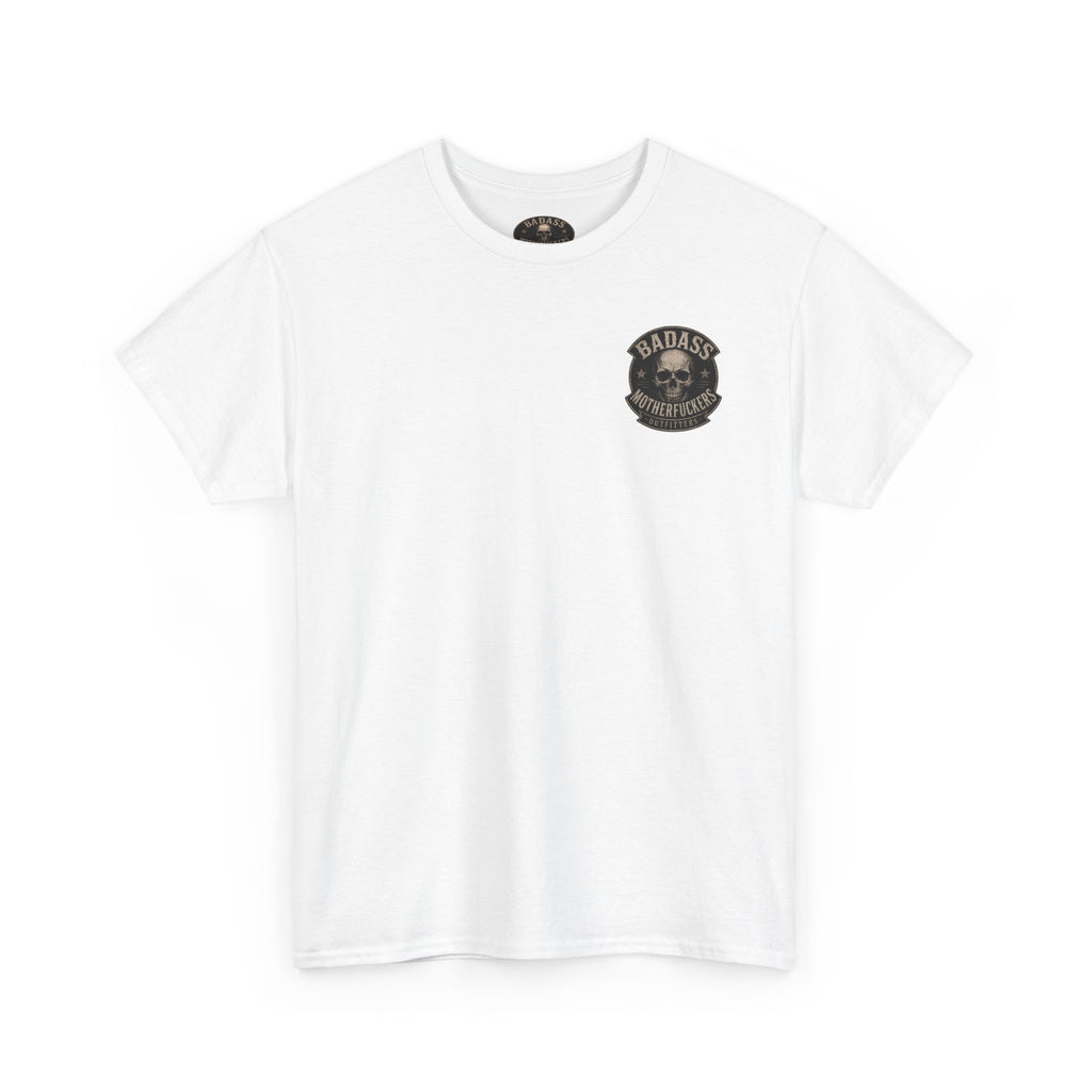 Badass Motherfu.... Skull and boom stick  Unisex Heavy Cotton Tee