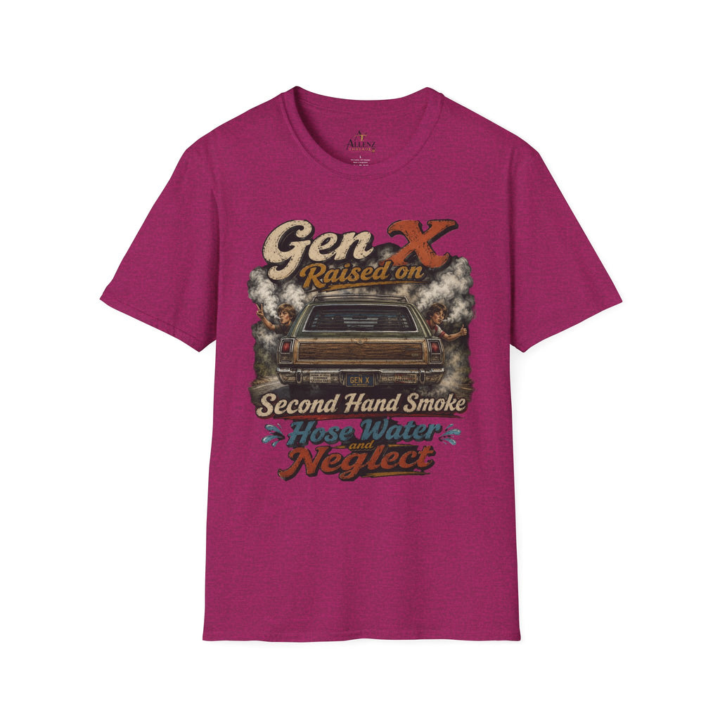Gen X T-Shirt — "Raised on Secondhand Smoke, Hose Water, Neglect" Retro Car Vintage Tee