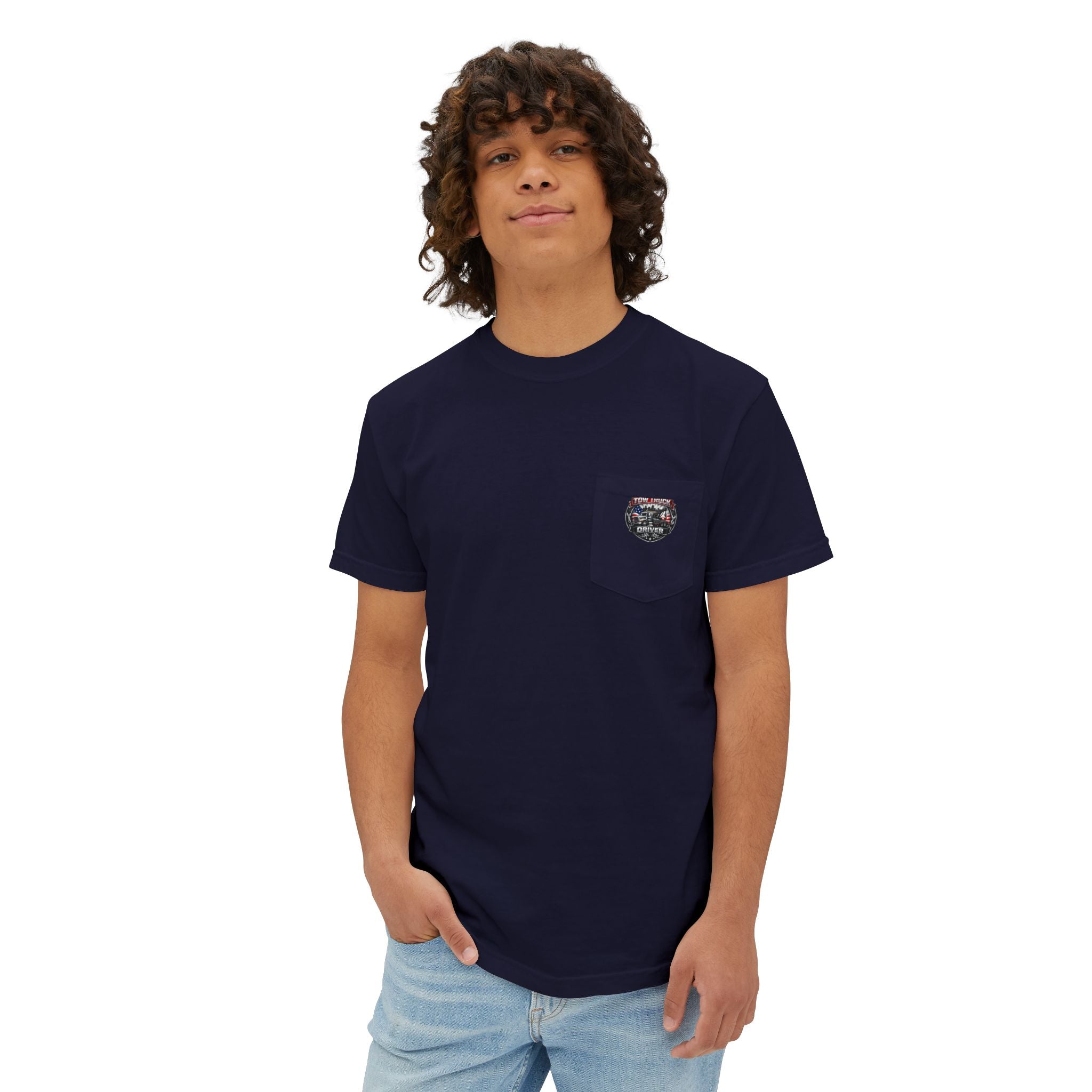 Tow Truck Driver Unisex Garment-Dyed Pocket T-Shirt