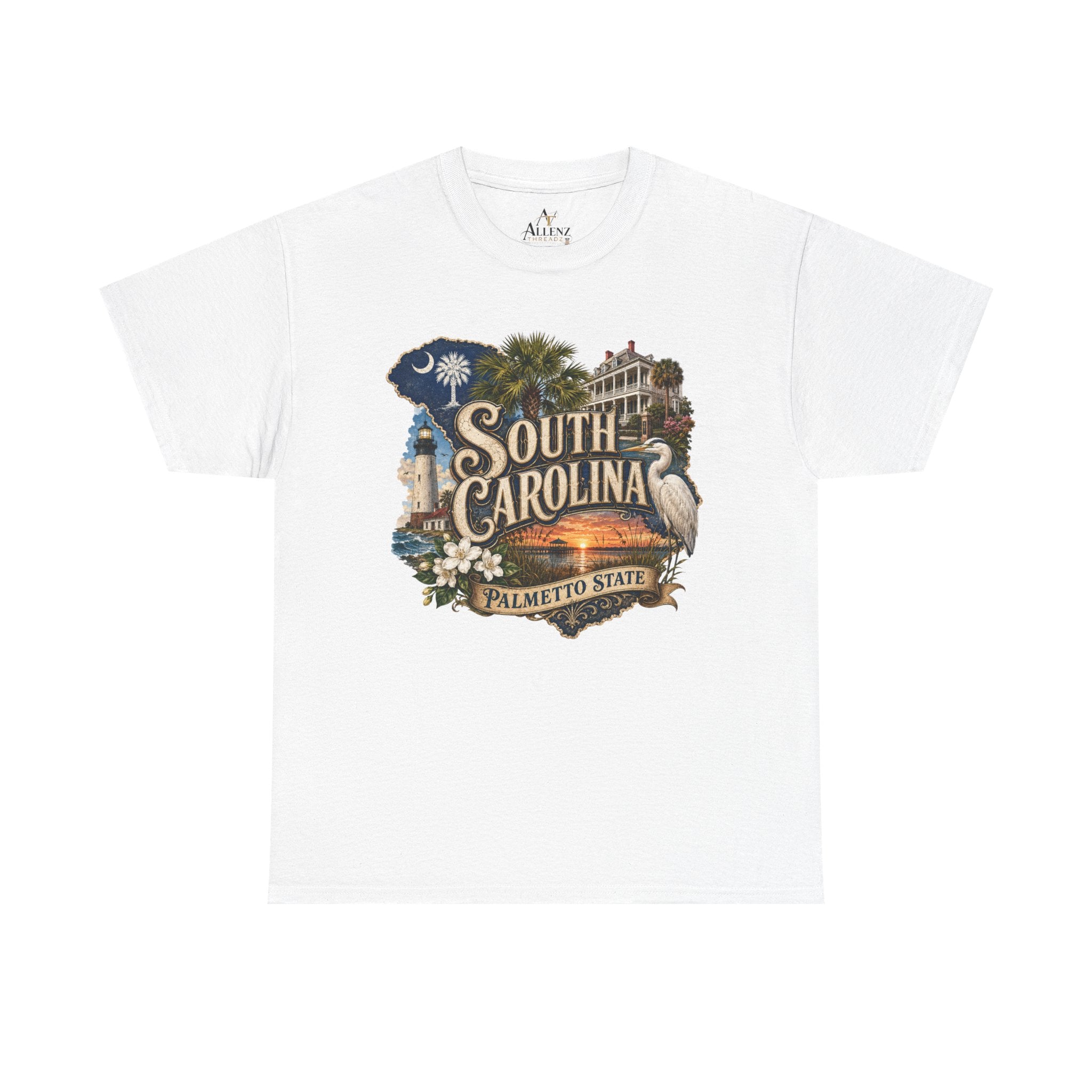 Unisex Heavy Cotton Tee🌴 South Carolina – Timeless Beauty of the Palmetto State 🌅🌊