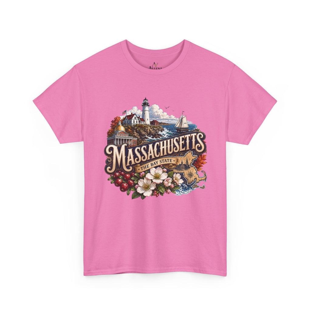 Unisex Heavy Cotton Tee ⚓ Massachusetts – Historic Coastal Pride