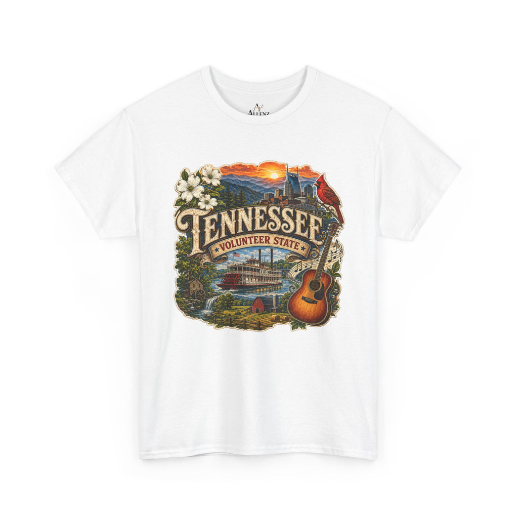 Unisex Heavy Cotton Tee🎸 Tennessee – Heart of the Volunteer State 🌄🎶