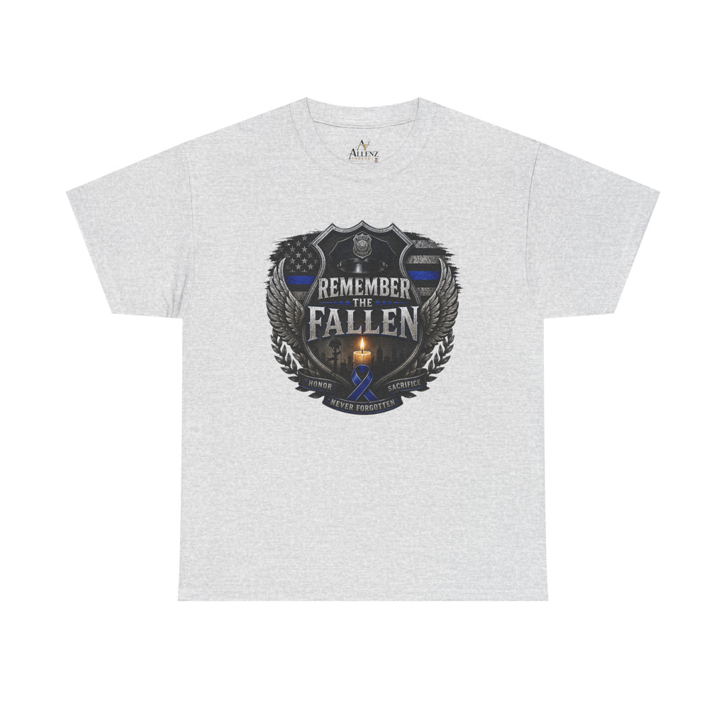 Unisex Heavy Cotton Tee Thin blue line remember the Fallen