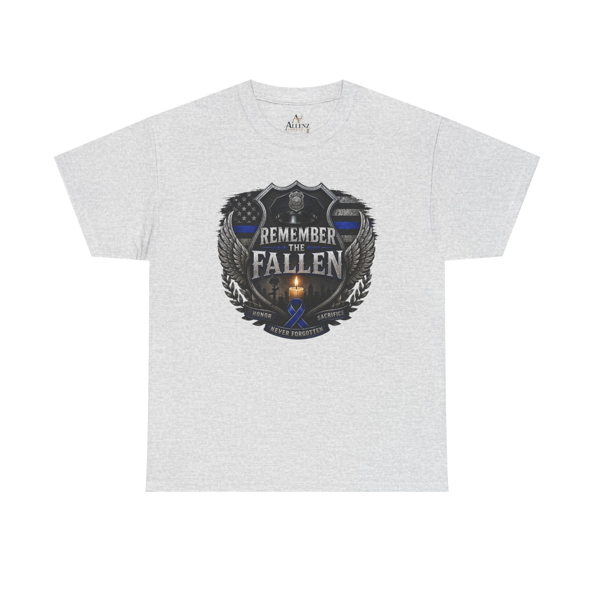 Unisex Heavy Cotton Tee Thin blue line remember the Fallen